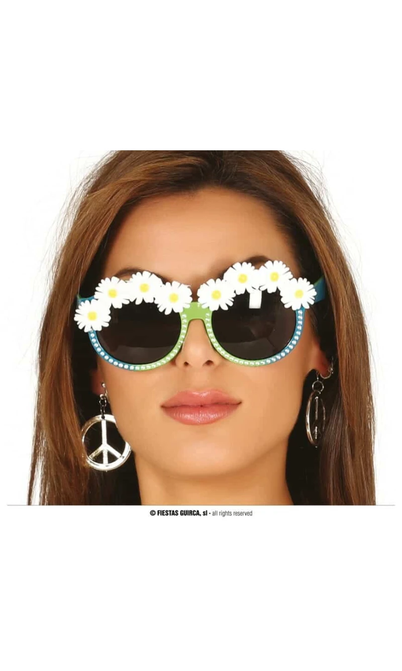 Hippie Glasses With Daisies - Adult One Size