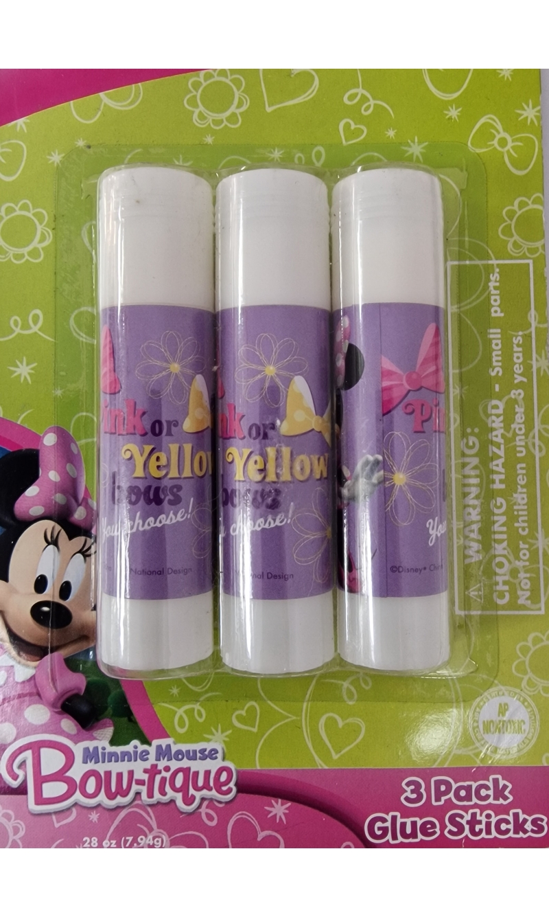 Minnie Mouse Clubhouse Glue Sticks - 3pk