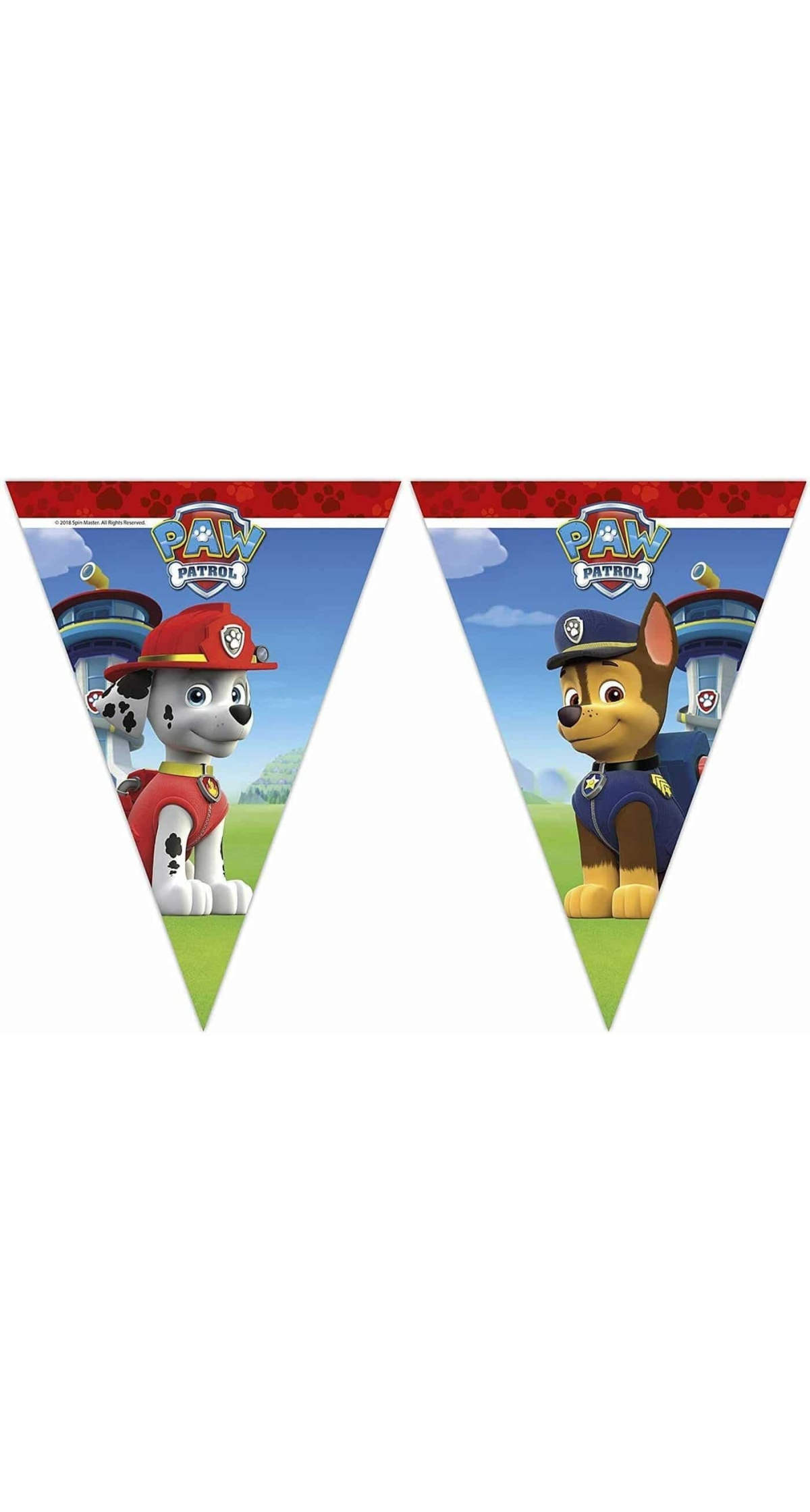 Paw Patrol - Ready For Action Triangle Flag Banner (9 flags) - 2.3mt