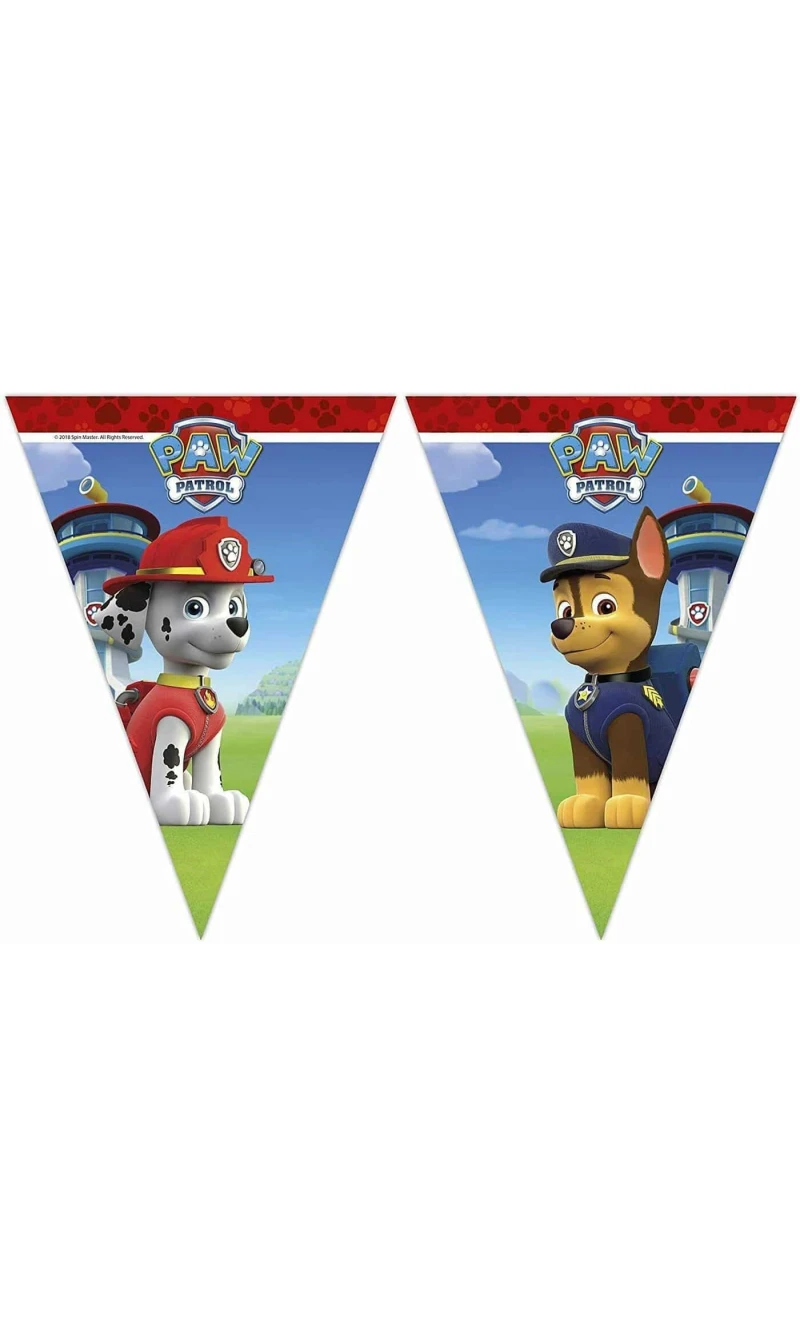 Paw Patrol - Ready For Action Triangle Flag Banner (9 flags) - 2.3mt