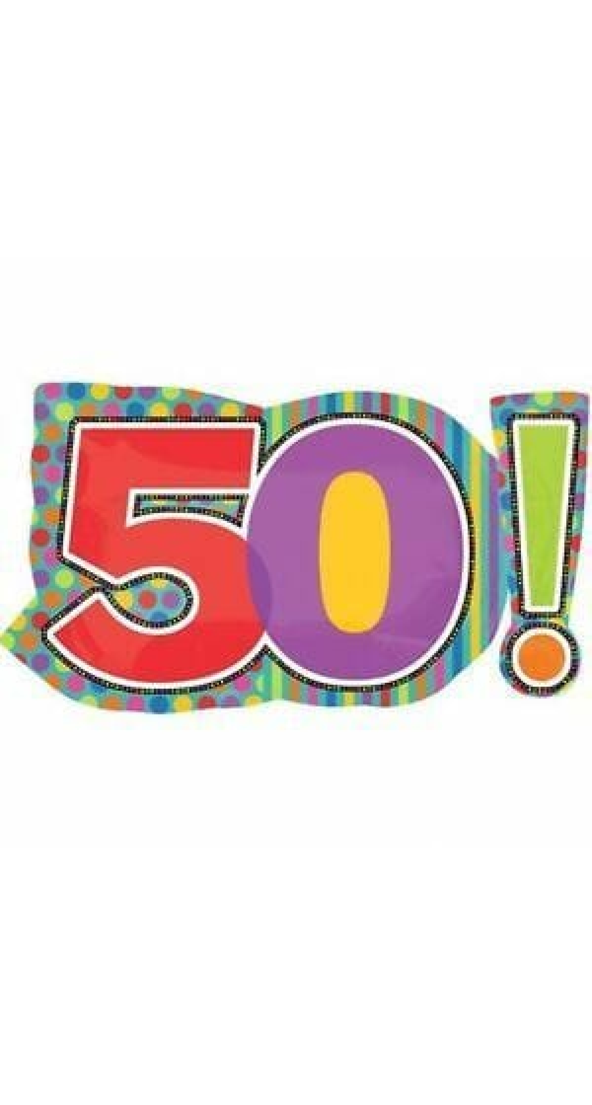 Dots & Stripes No. 50 Super Shape Foil Balloon 18'' x 29'' (46cm x 74cm)