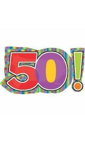 Dots & Stripes No. 50 Super Shape Foil Balloon 18'' x 29'' (46cm x 74cm)