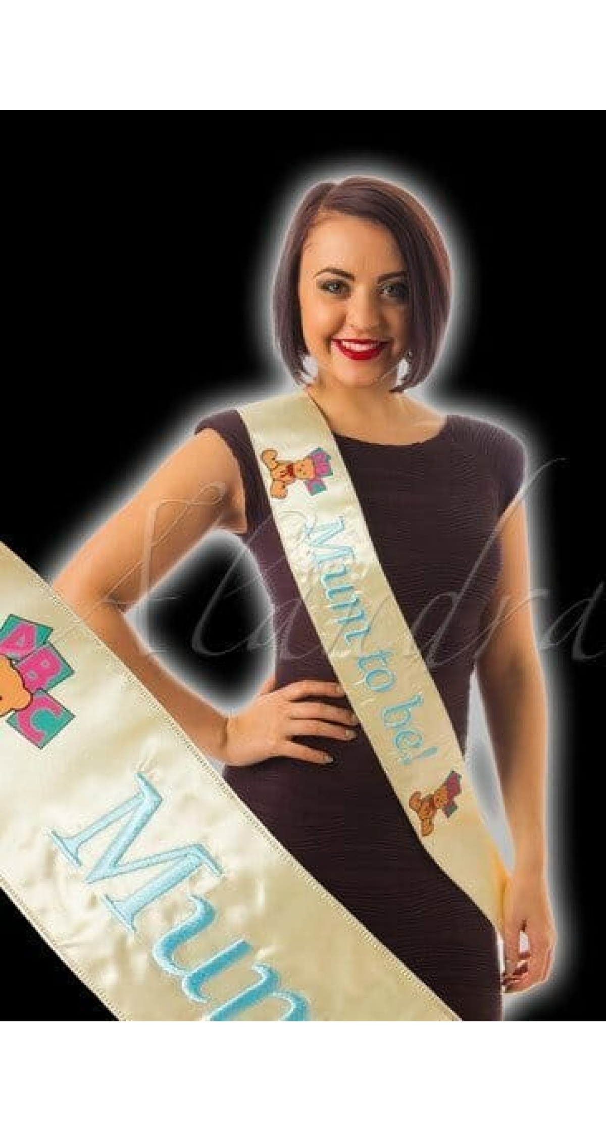 Baby Shower Party Embroidered Sash Mum to Be – Yellow