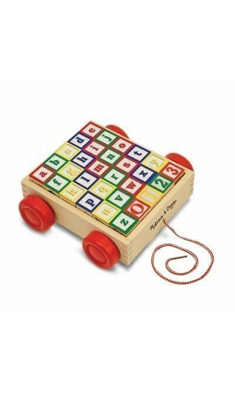 Melisssa & Doug ABC/123 Wooden Block Cart - 30pcs