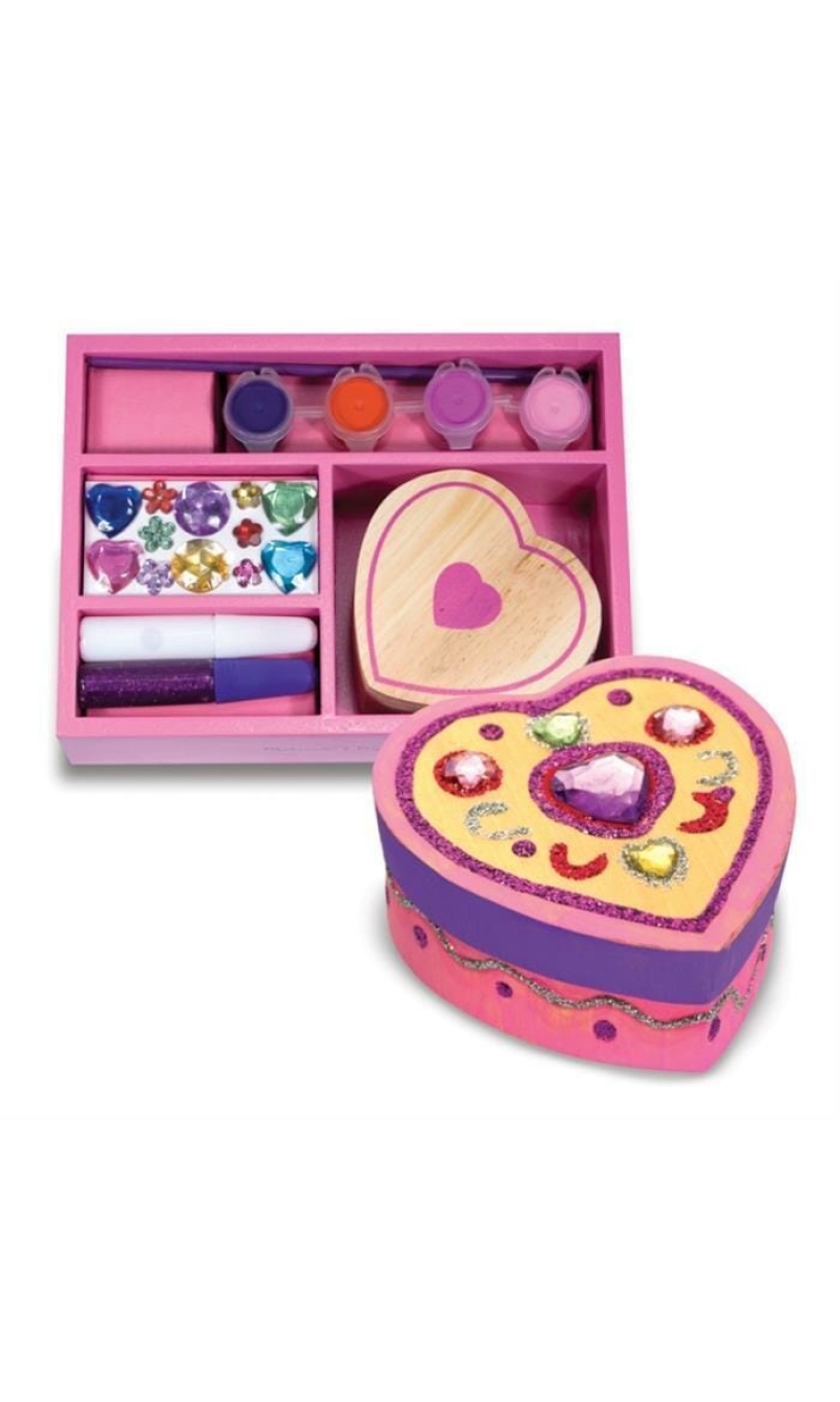 Melissa & Doug Wooden Heart Chest - 17.5cm x 12cm