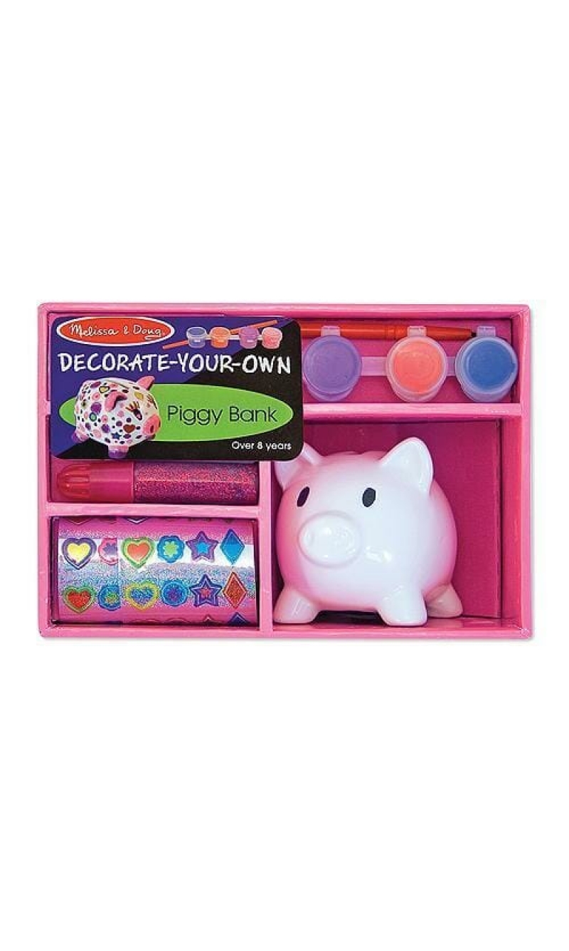 Melissa & Doug Decorate Your Own Piggy Bank - 11cm x 8cm x 16.5cm