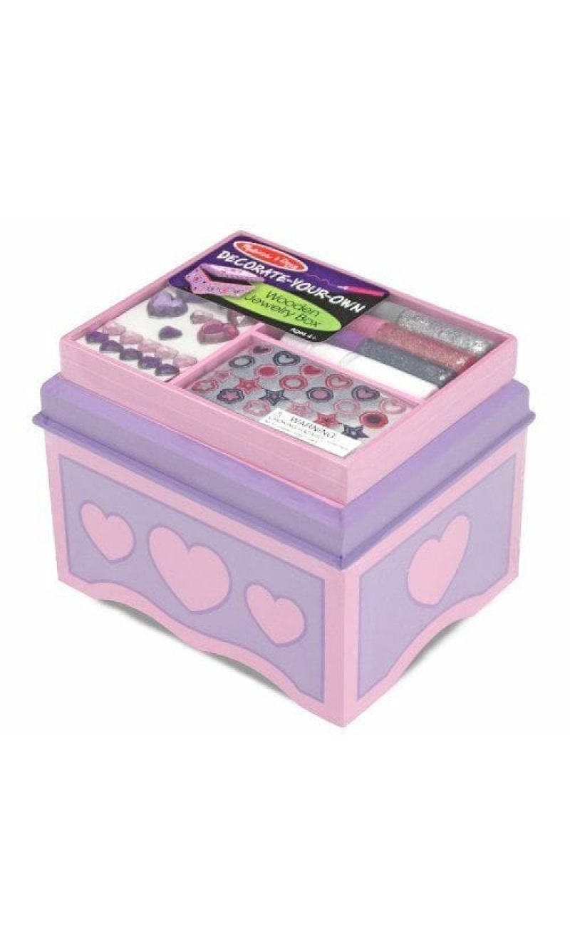 Melissa & Doug Wooden Jewellery Box - 14cm x 12cm