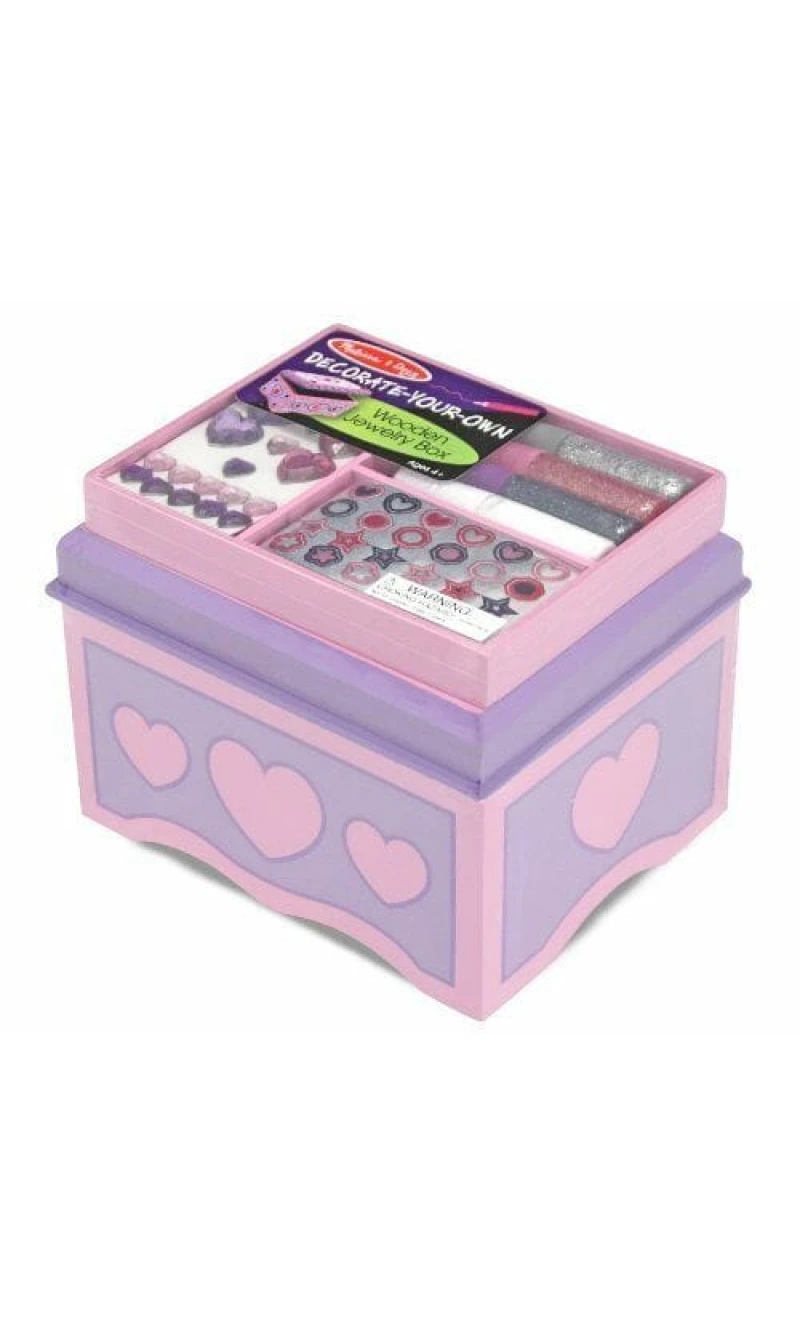 Melissa & Doug Wooden Jewellery Box - 14cm x 12cm