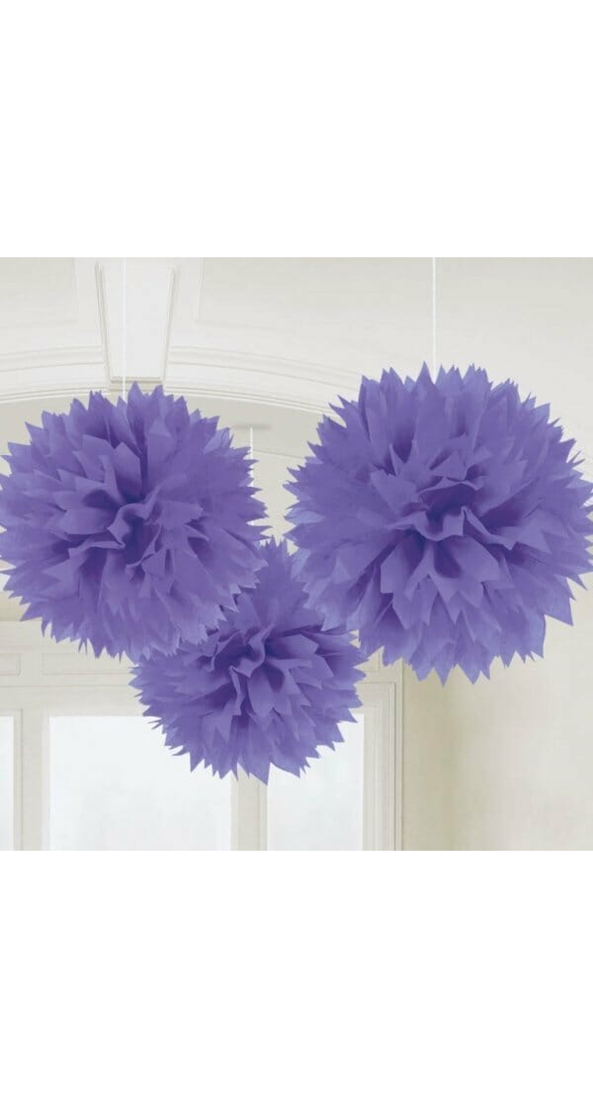 Purple Paper Fluffy Decorations 40.6cm - 3pk