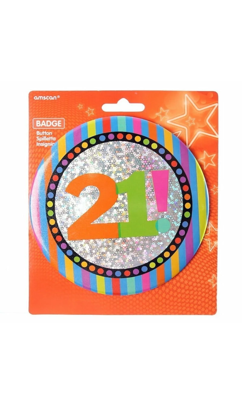 Jumbo Badge Happy 21st Birthday - 15cm