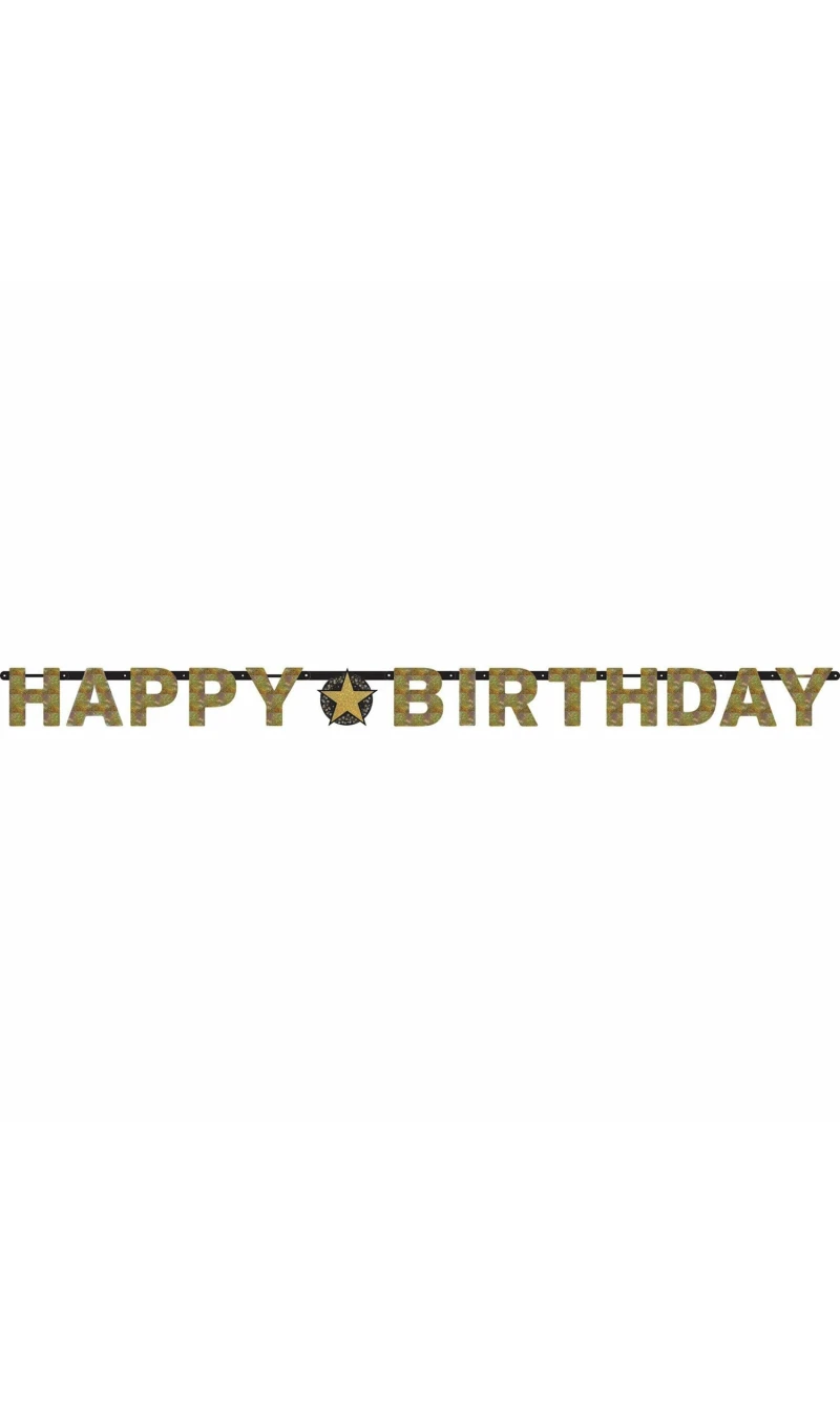 Happy Birthday Sparkling Celebration Paper Letter Banner - 2.13m