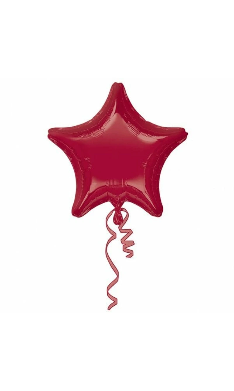 Metallic Burgundy Star Foil Balloon 18''