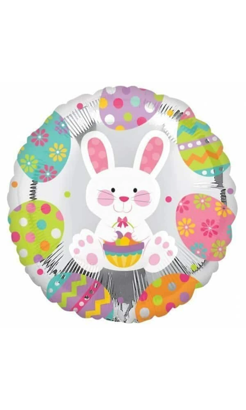 Easter Bunny Round Foil Balloon 17''
