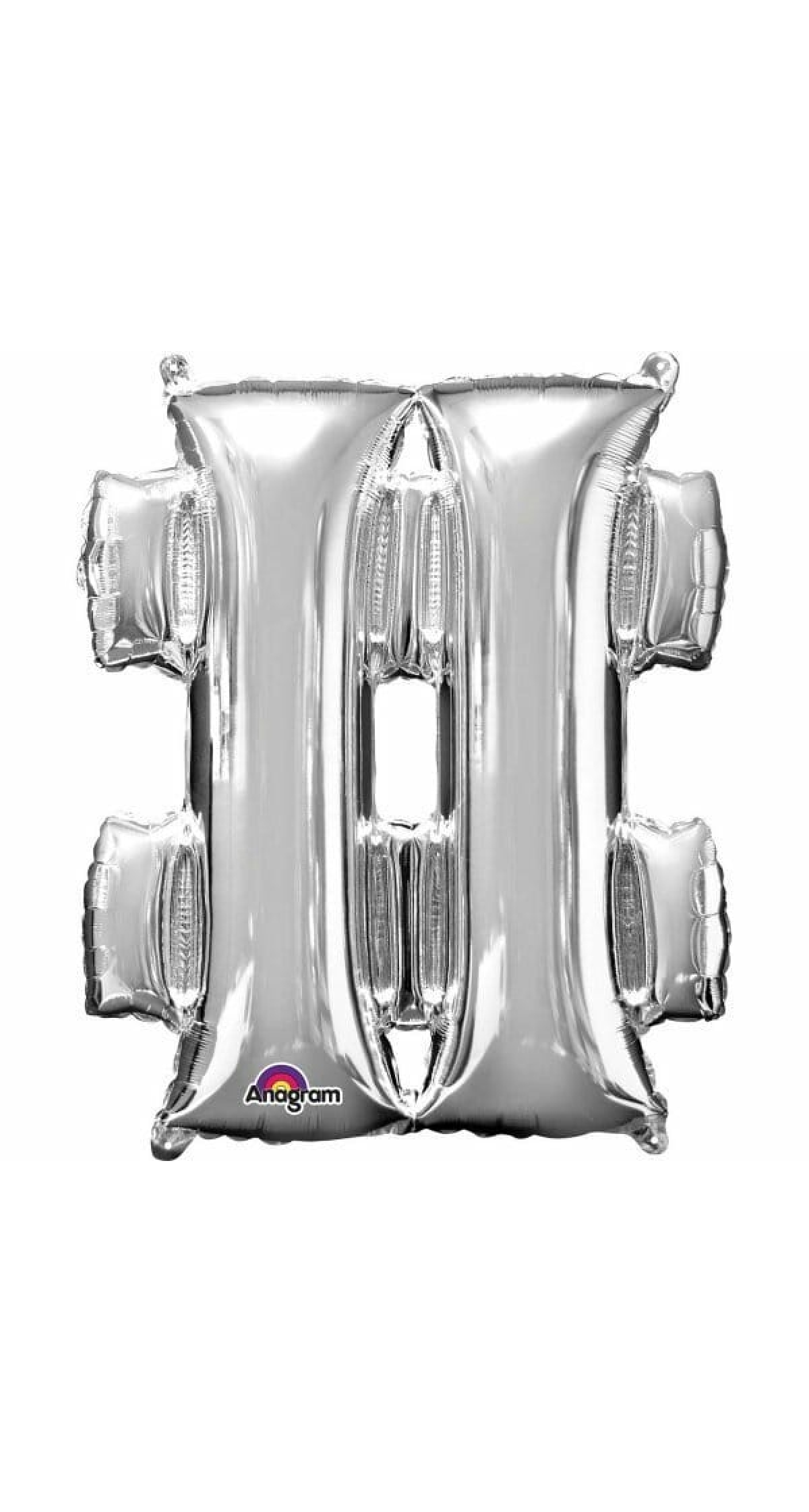 Silver Symbol " # " Foil Balloon 34''
