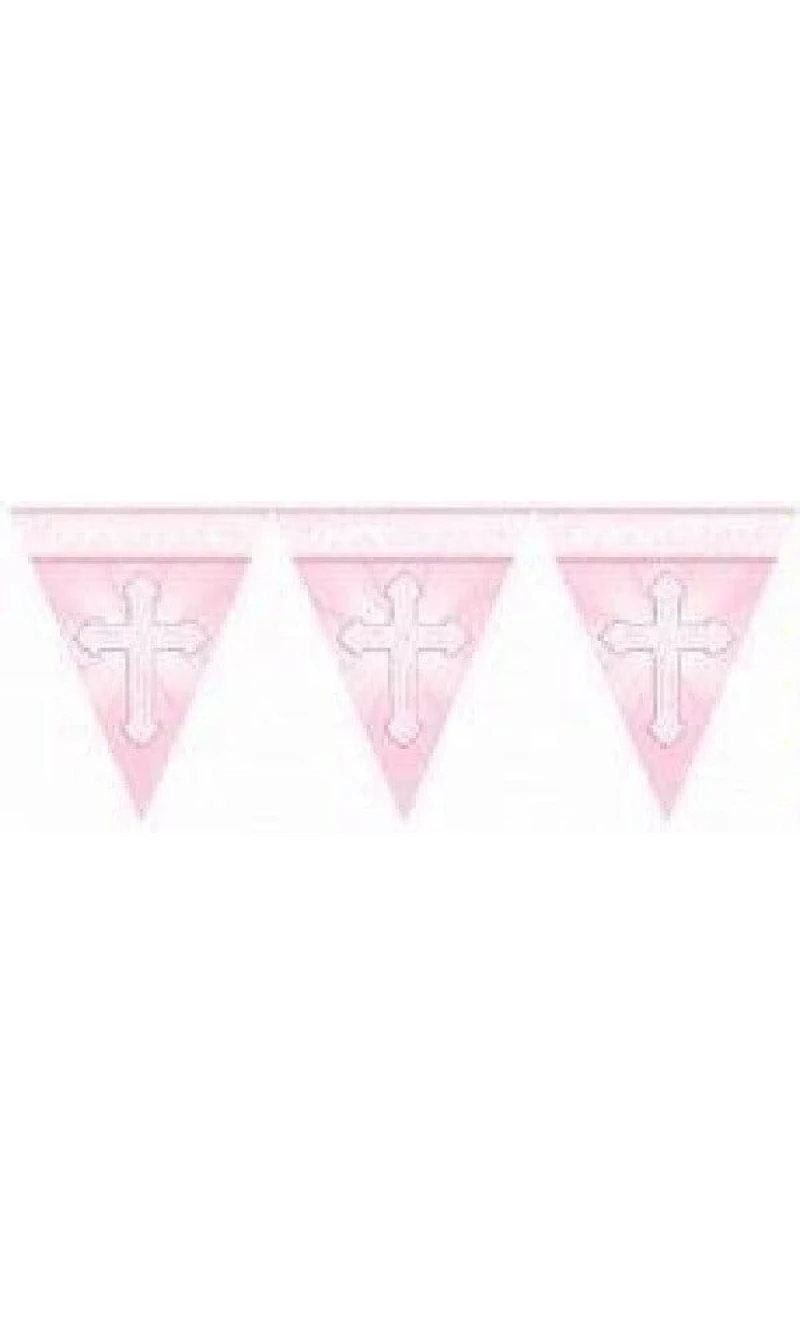 Radiant Cross Pink Pennant Flag Banner - 3.65m