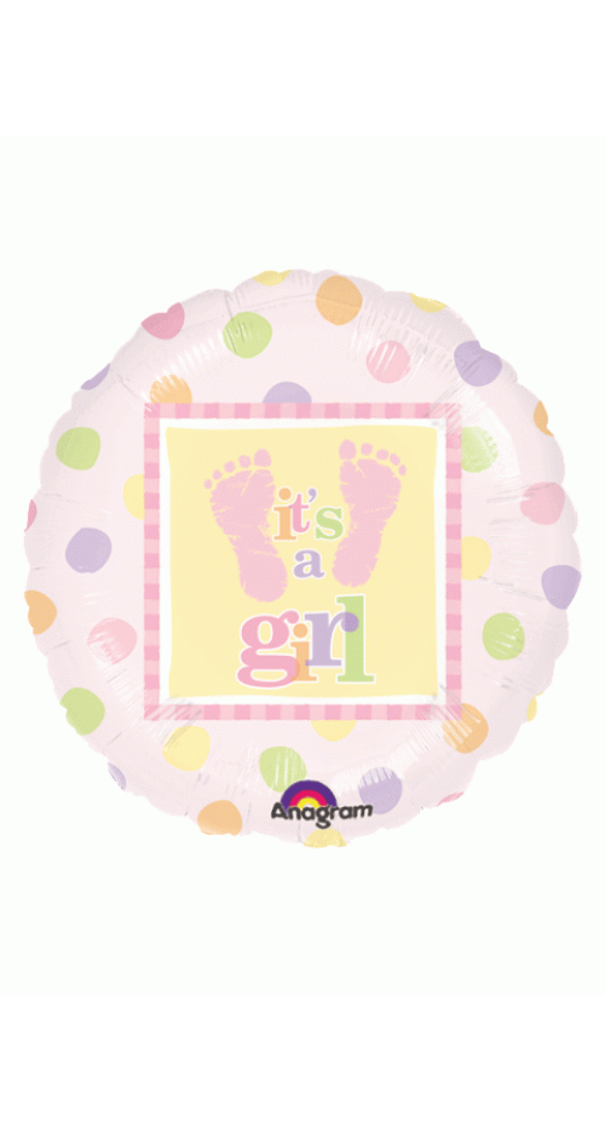 It's a Girl Baby Steps Round Foil Balloon 18"