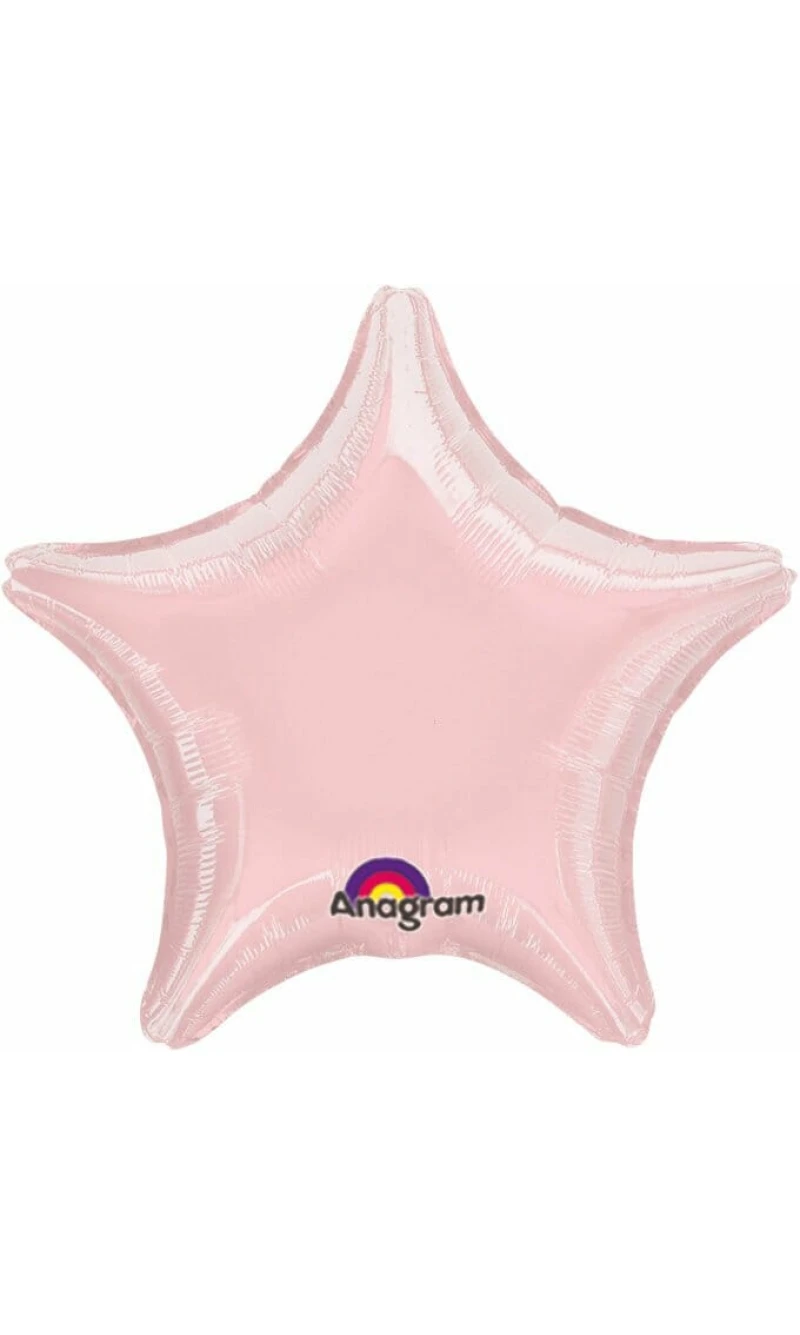 Metallic Pearl Pastel Pink Star Foil Balloon 18''