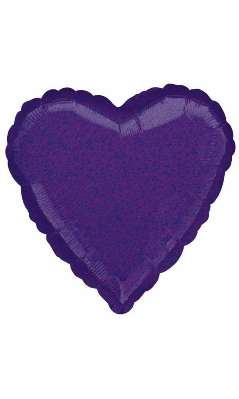 Purple Dazzler Heart Foil Balloon 18"