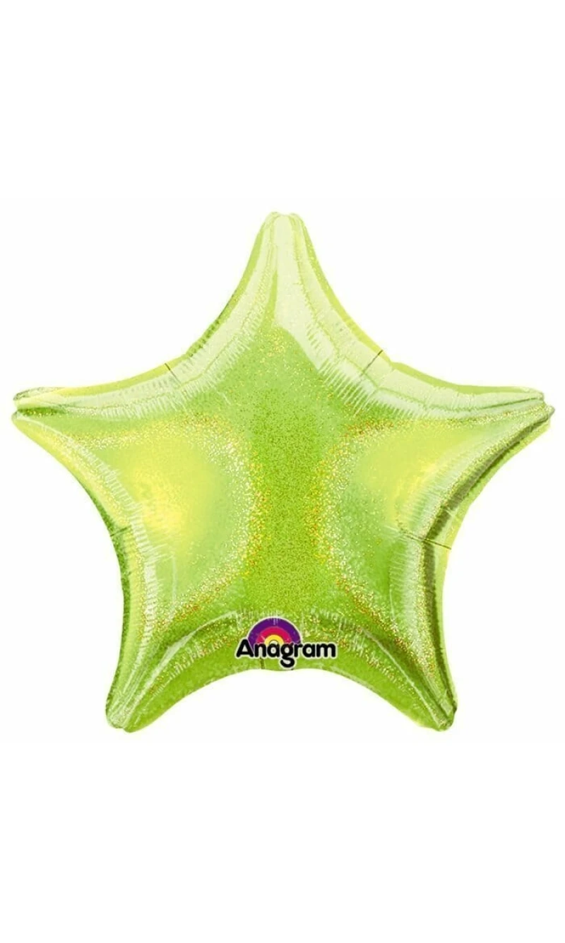 Green Dazzler Star Foil Balloon 19"