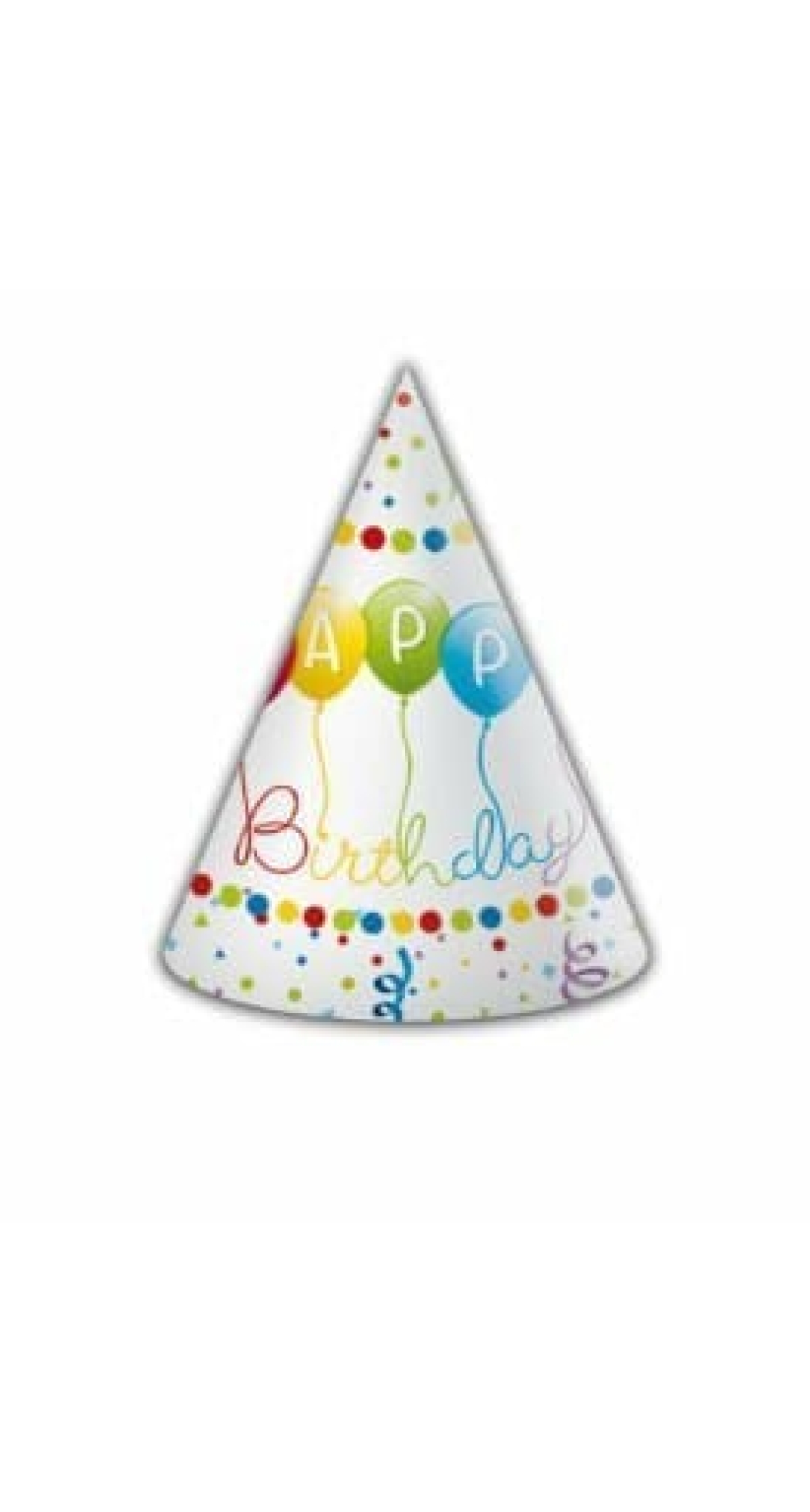 Happy Birthday Streamers Hats - 6pk