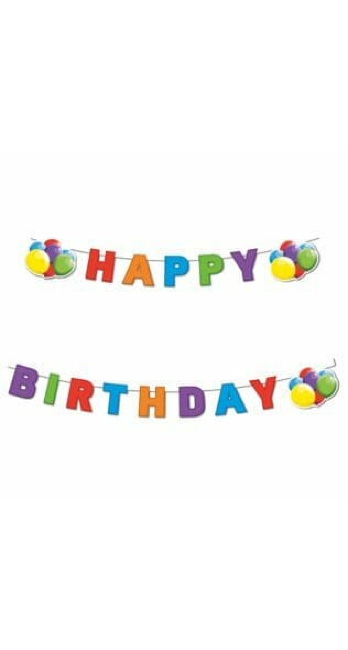Flying Balloons Happy Birthday Die-cut  Banner