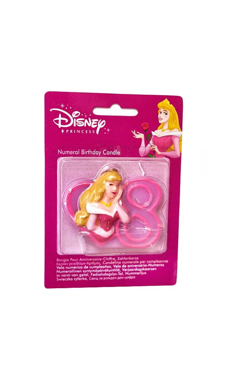 Princess Sleeping Beauty Number "8" Birthday Candle