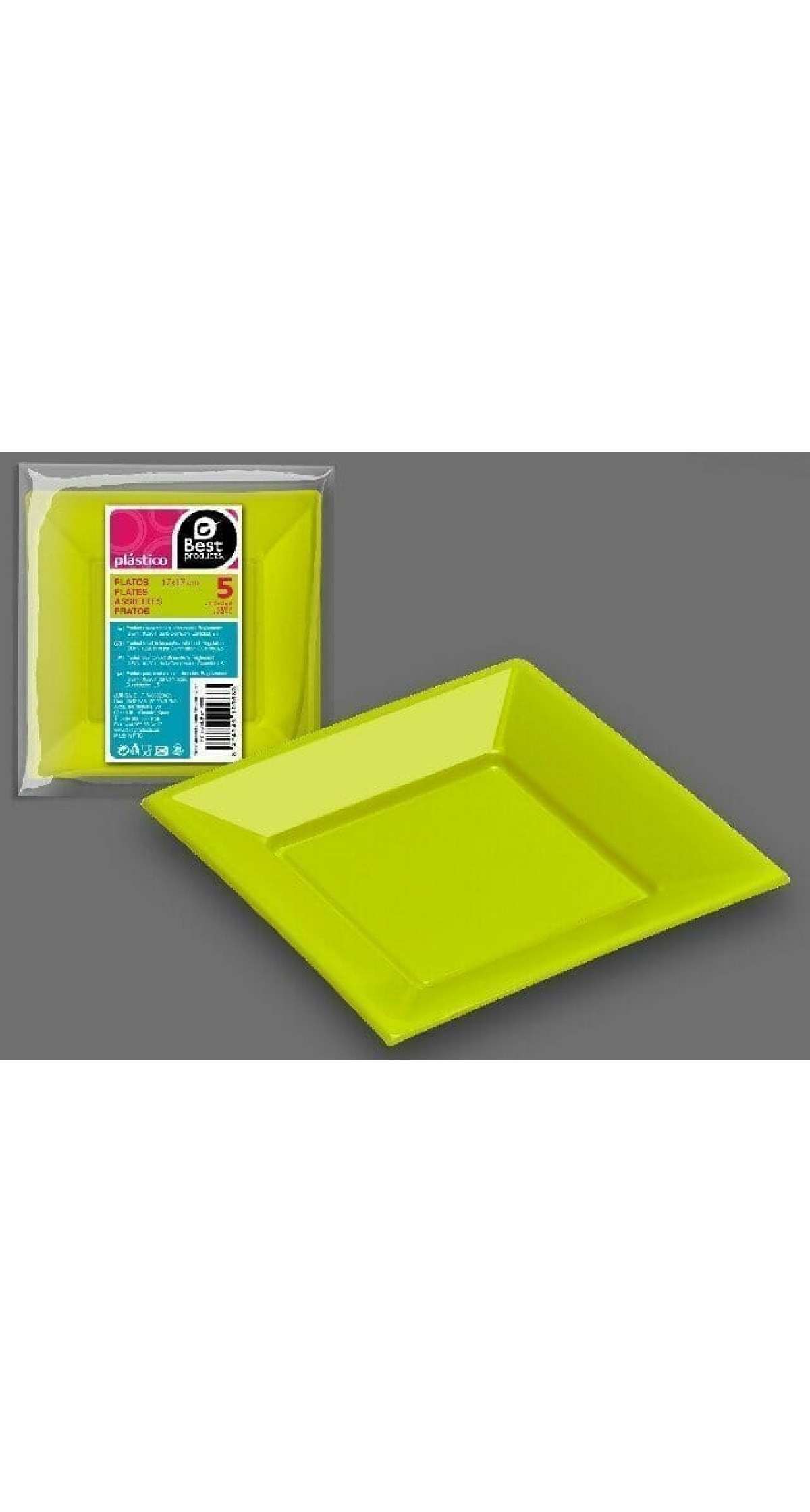 Pistachio Square Plate 17 X 17 cm - 5pk