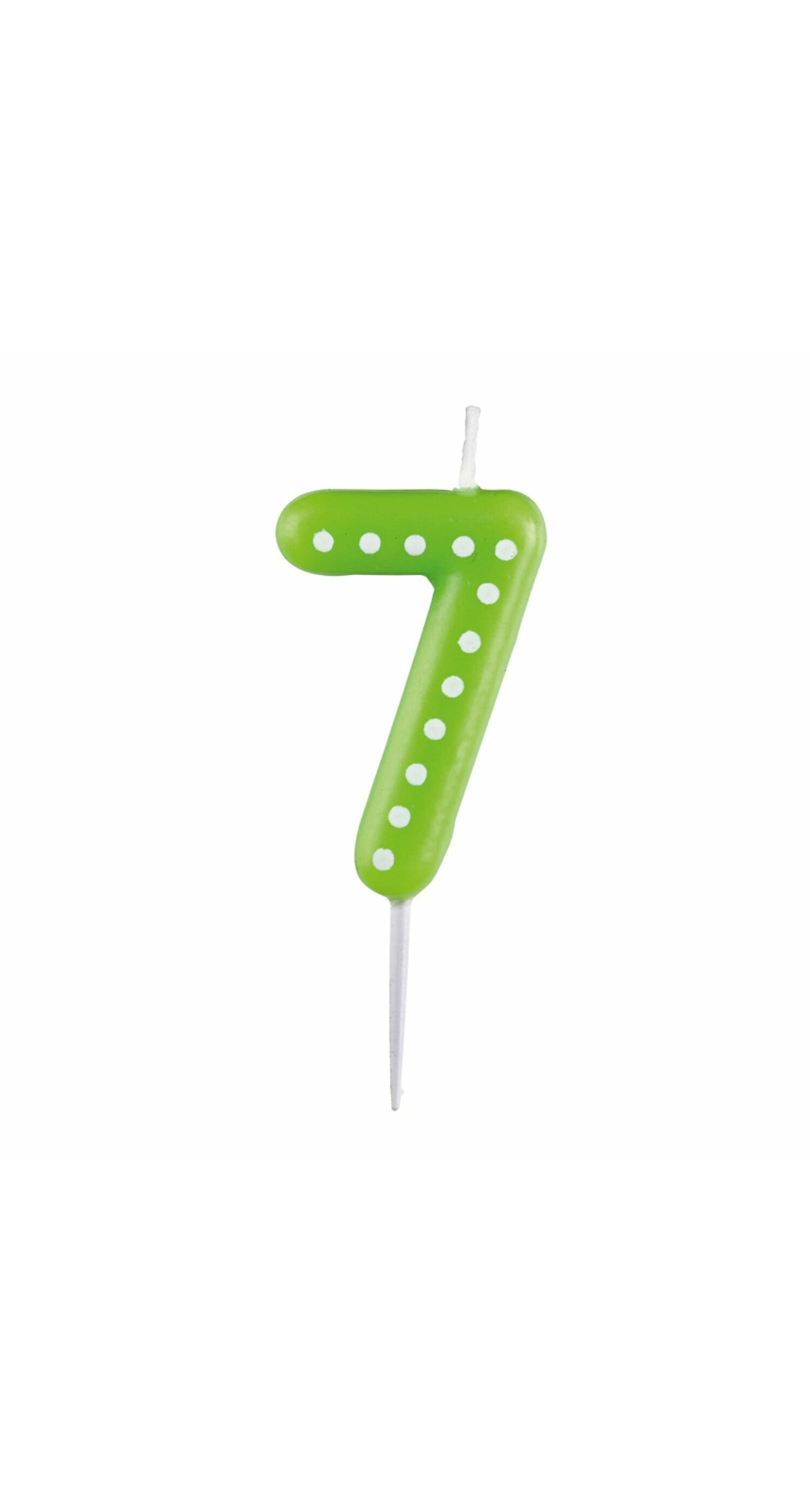 Numeral Candle 7 Dots & Stripes Height 6.5 cm