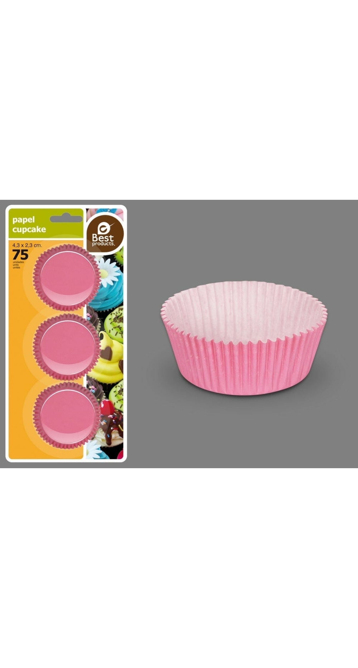 BLISTER 75 PINK MUFFIN MOLD 4,30 X 2,30 CM