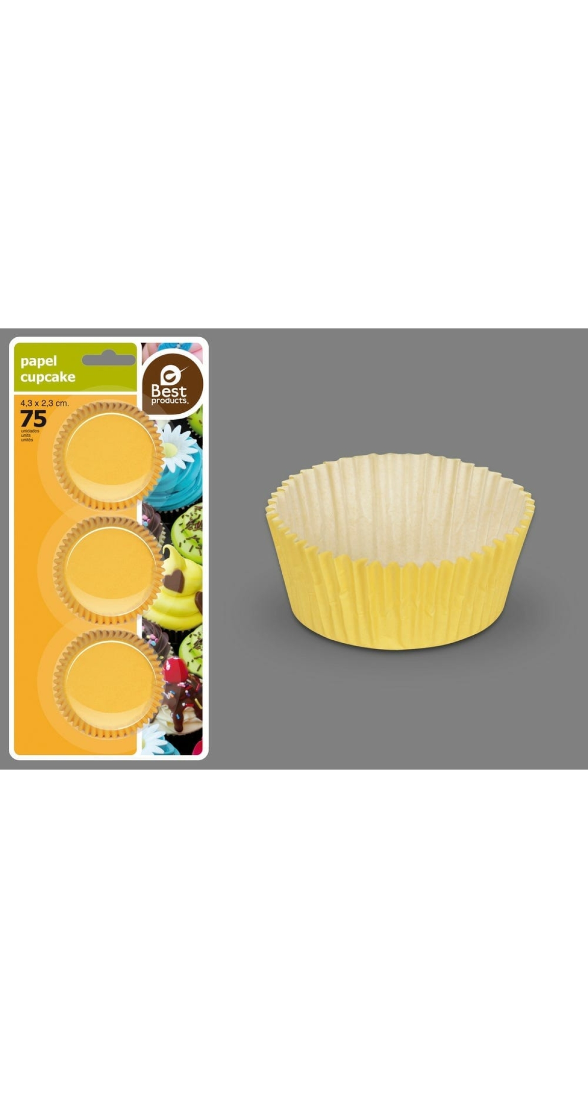 BLISTER 75 YELLOW MUFFIN MOLD 4,30 X 2,30 CM