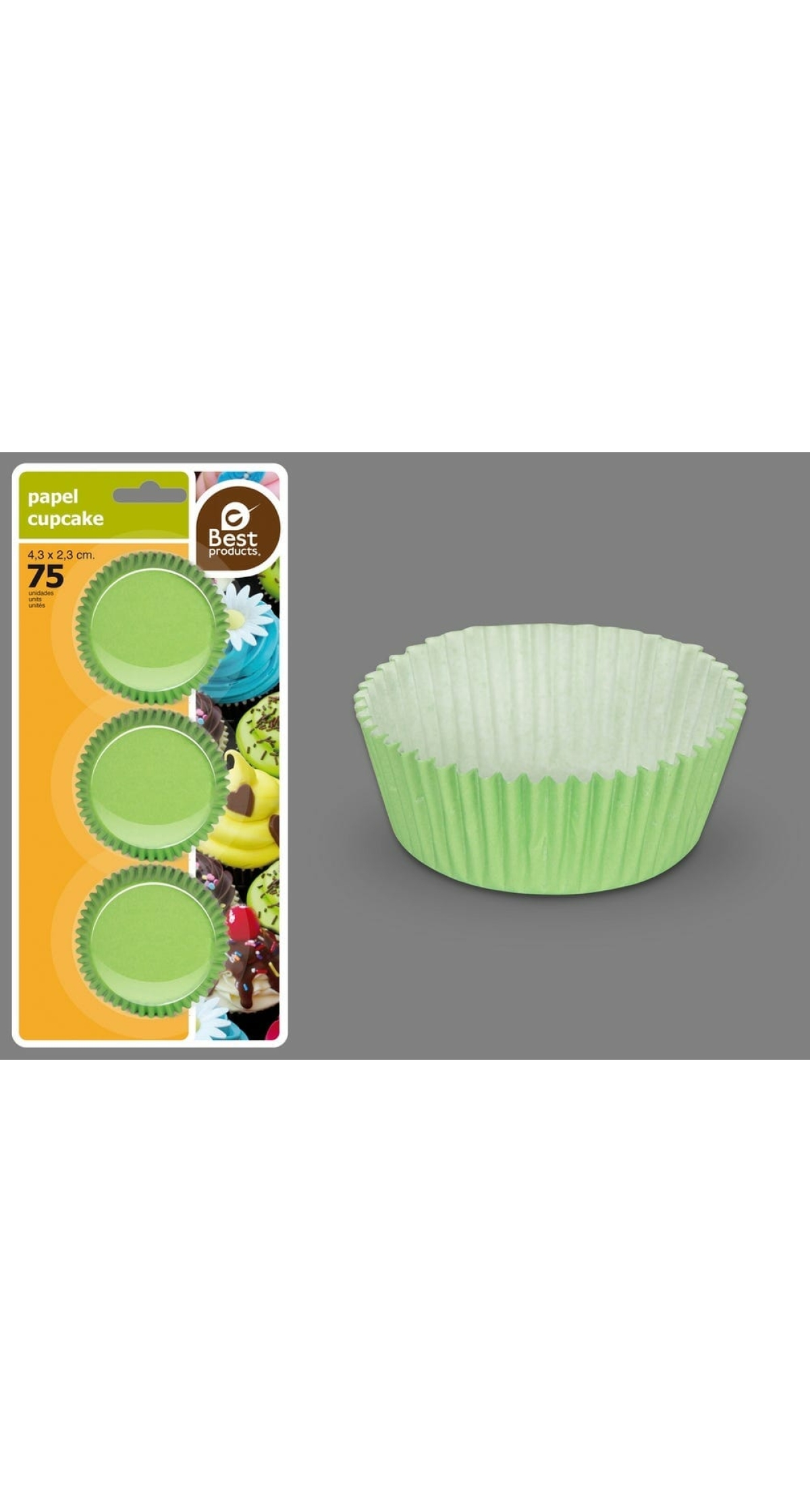 BLISTER 75 GREEN MUFFIN MOLD 4,30 X 2,30 CM