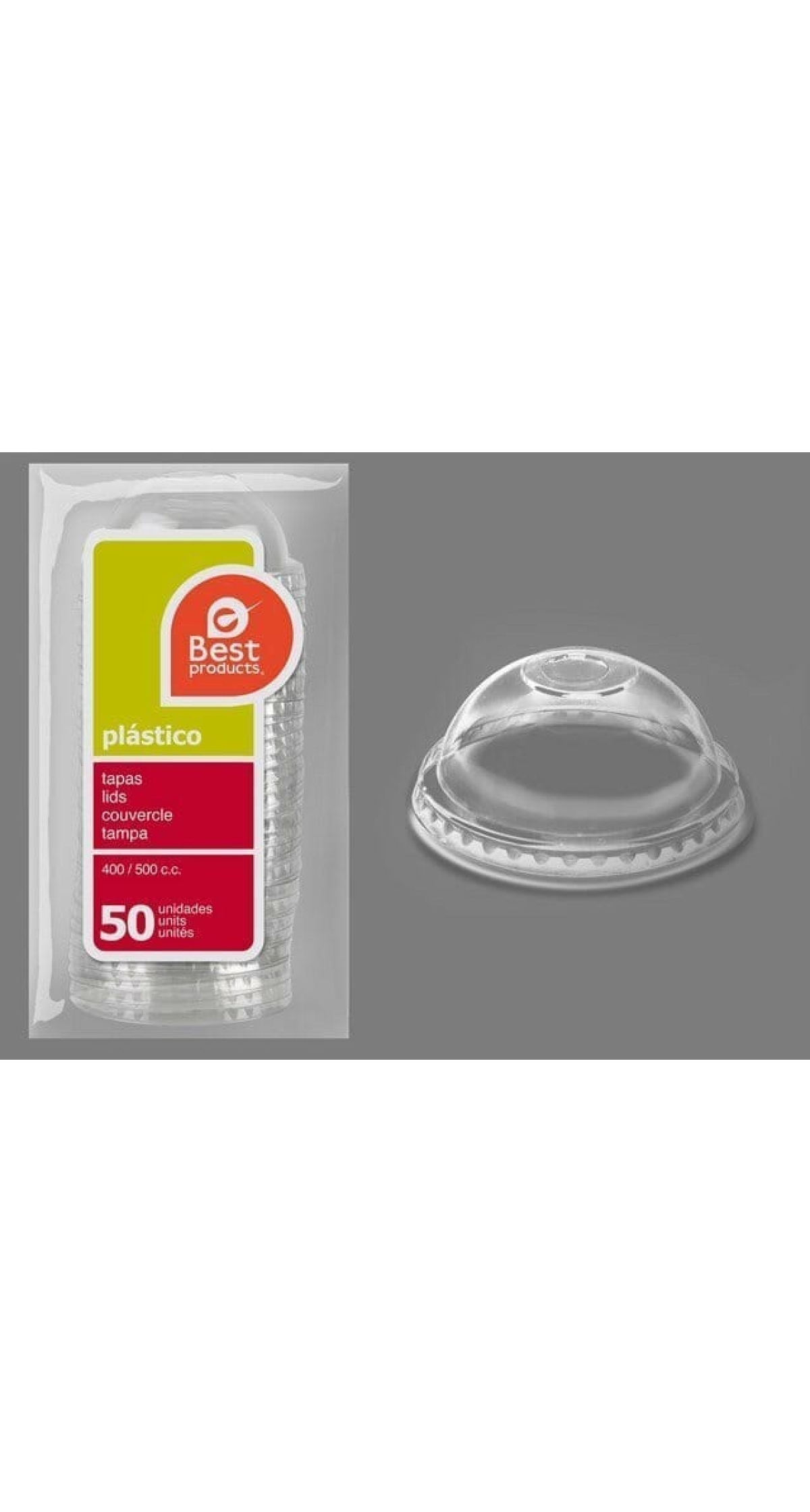 Dome Lid For 400Cc/500Cc Cups Pet - 50pk
