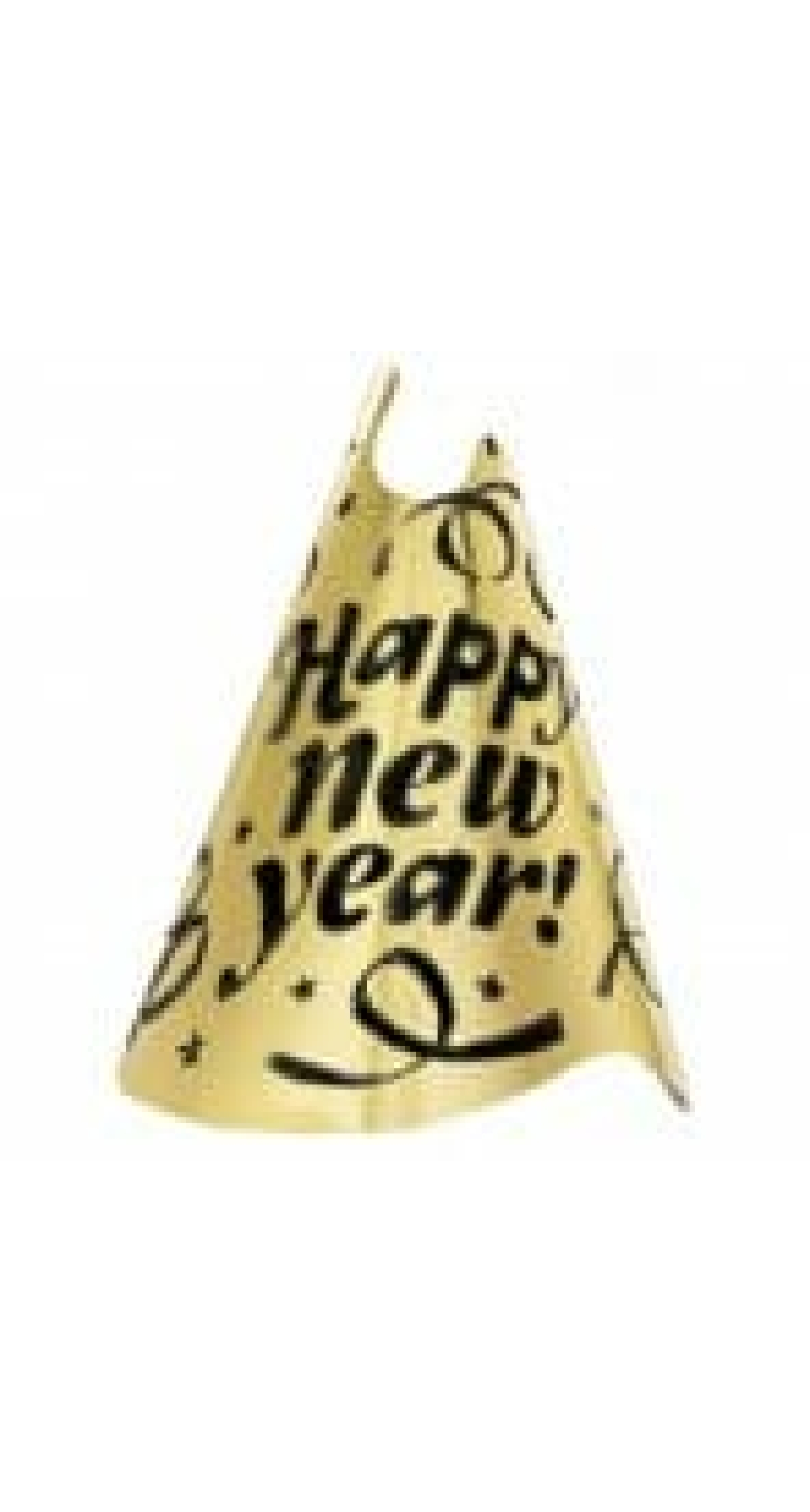 Happy New Year Gold Party Hat - 19cm x 27cm