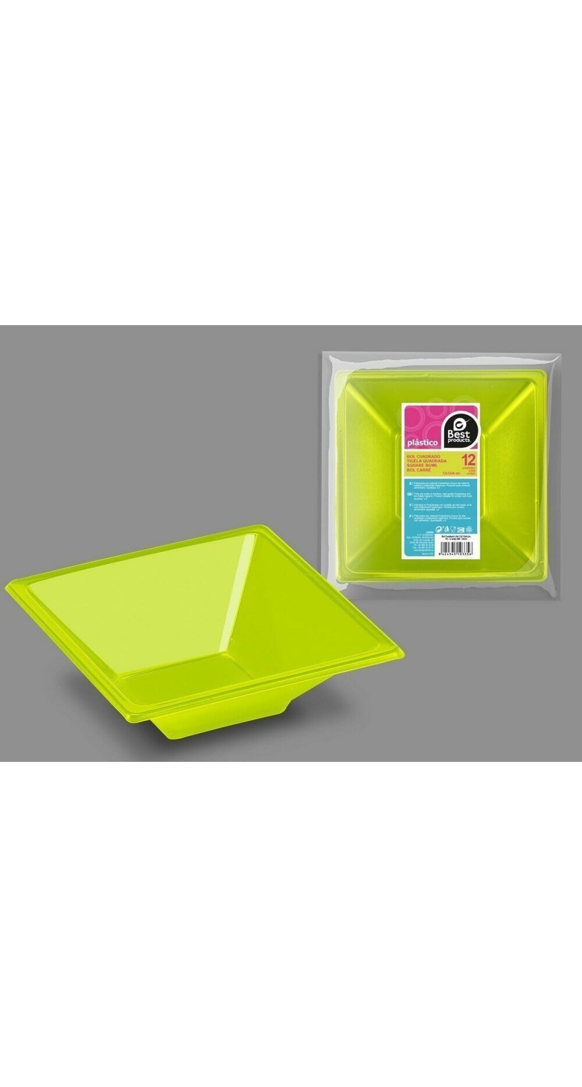 Pistachio Square Bowl 12 X 12 X 4 cm - 12pk