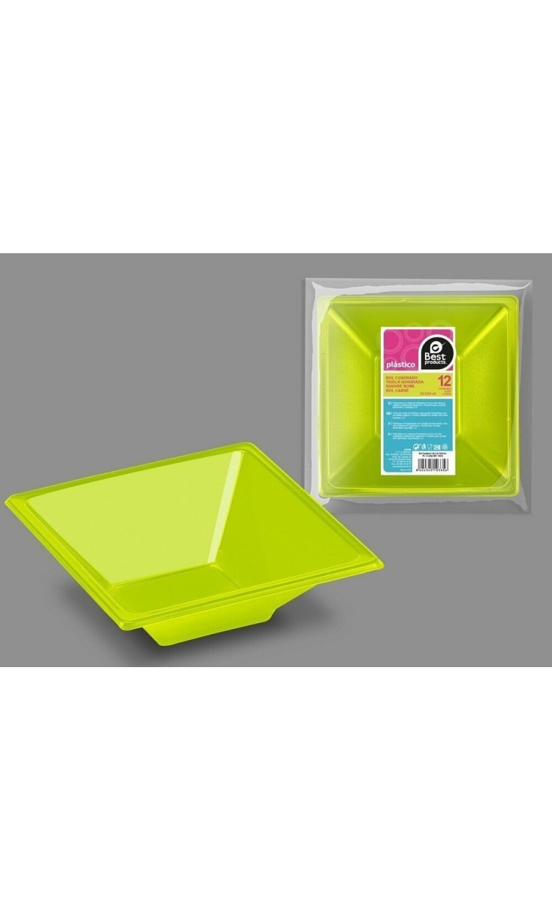 Pistachio Square Bowl 12 X 12 X 4 cm - 12pk