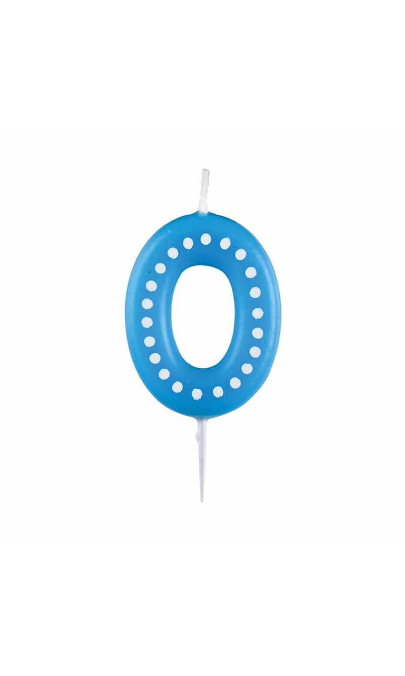 Numeral Candle 0 Dots & Stripes Height 6.5 cm