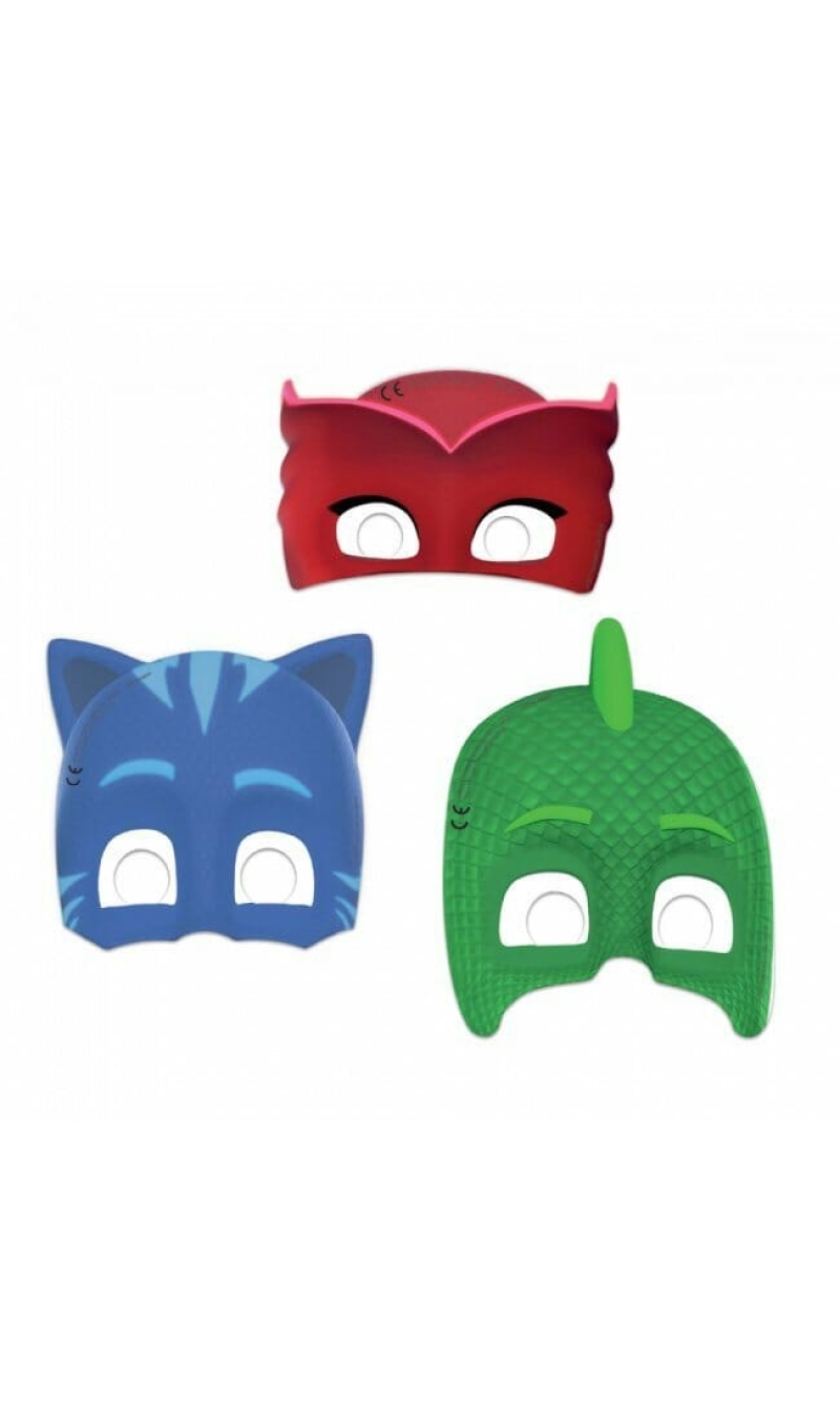 Pj Masks Die-cut masks (3 mixed designs)  - 6pk