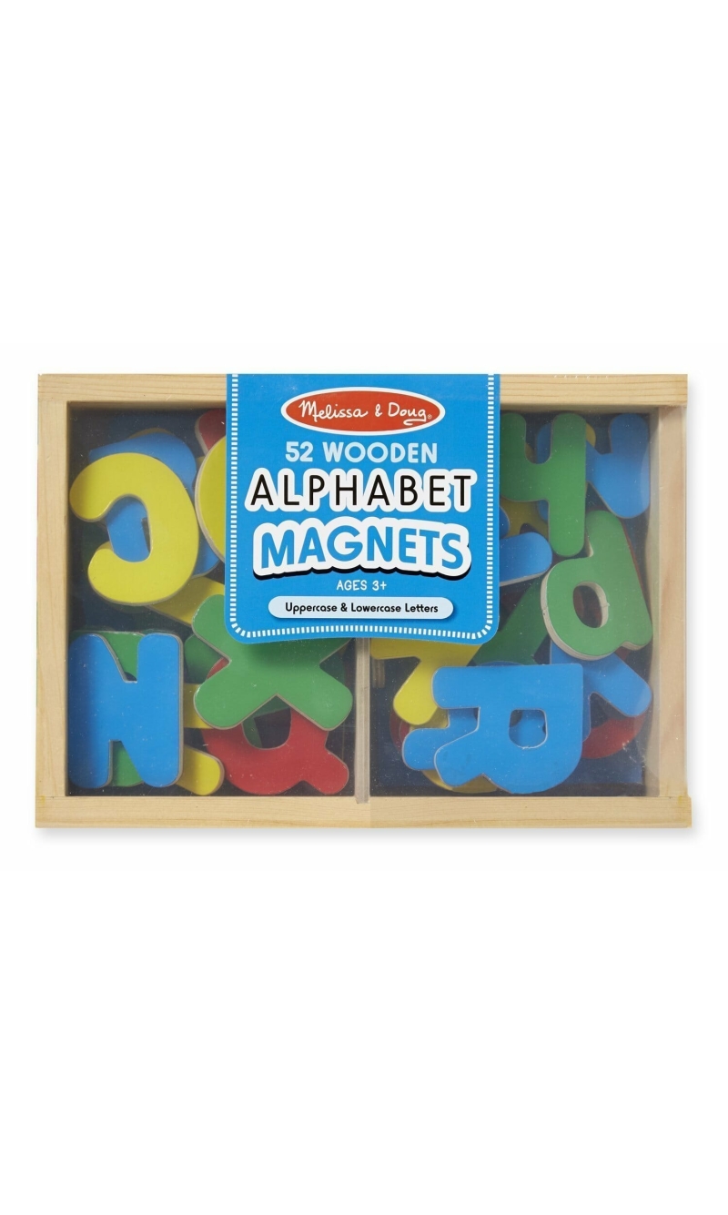 Melissa & Doug Wooden Assorted Colours Alphabet Magnets