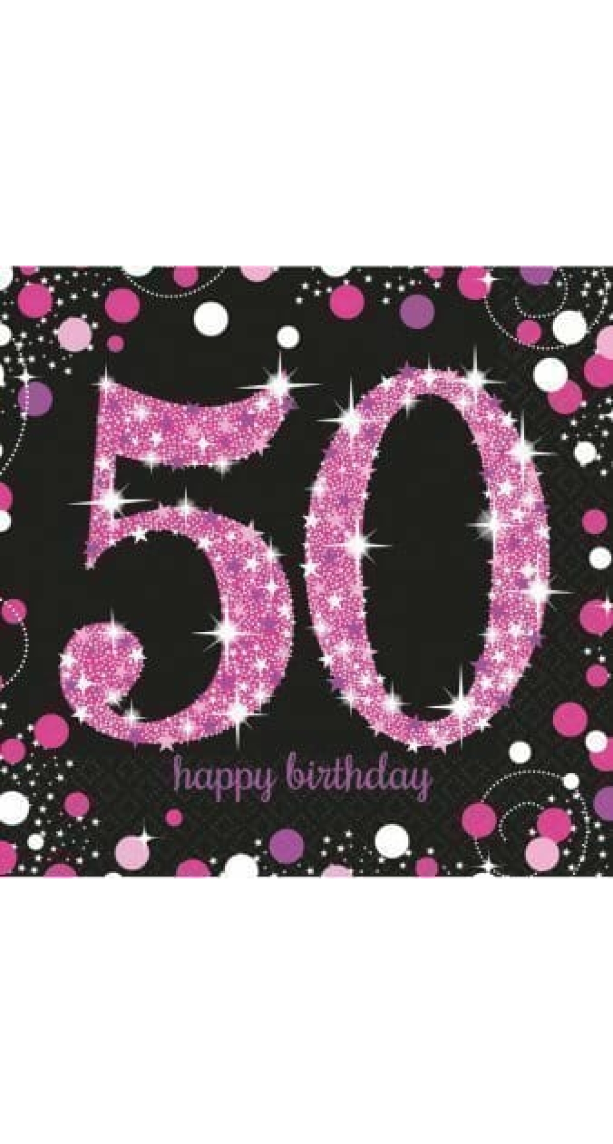 50th Pink Sparkling Celebration Napkins 33cm x 33cm - 16pk