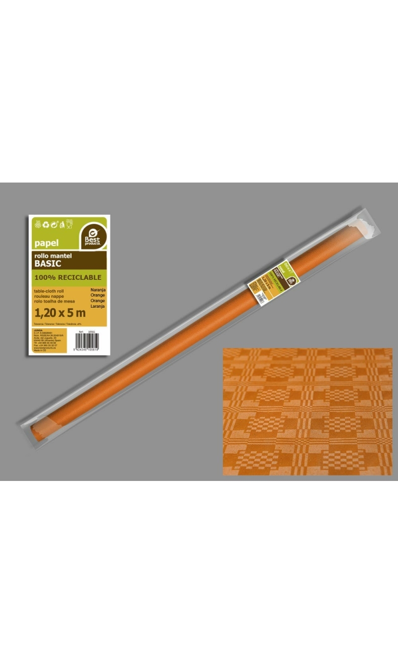 Paper Table Cover Roll 1.2m x 5m - Orange