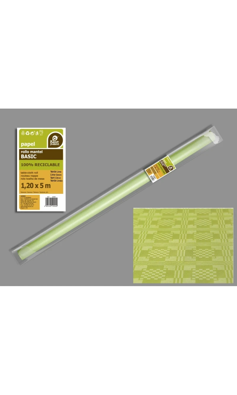 Paper Table Cover Roll 1.2m x 5m - Lime Green