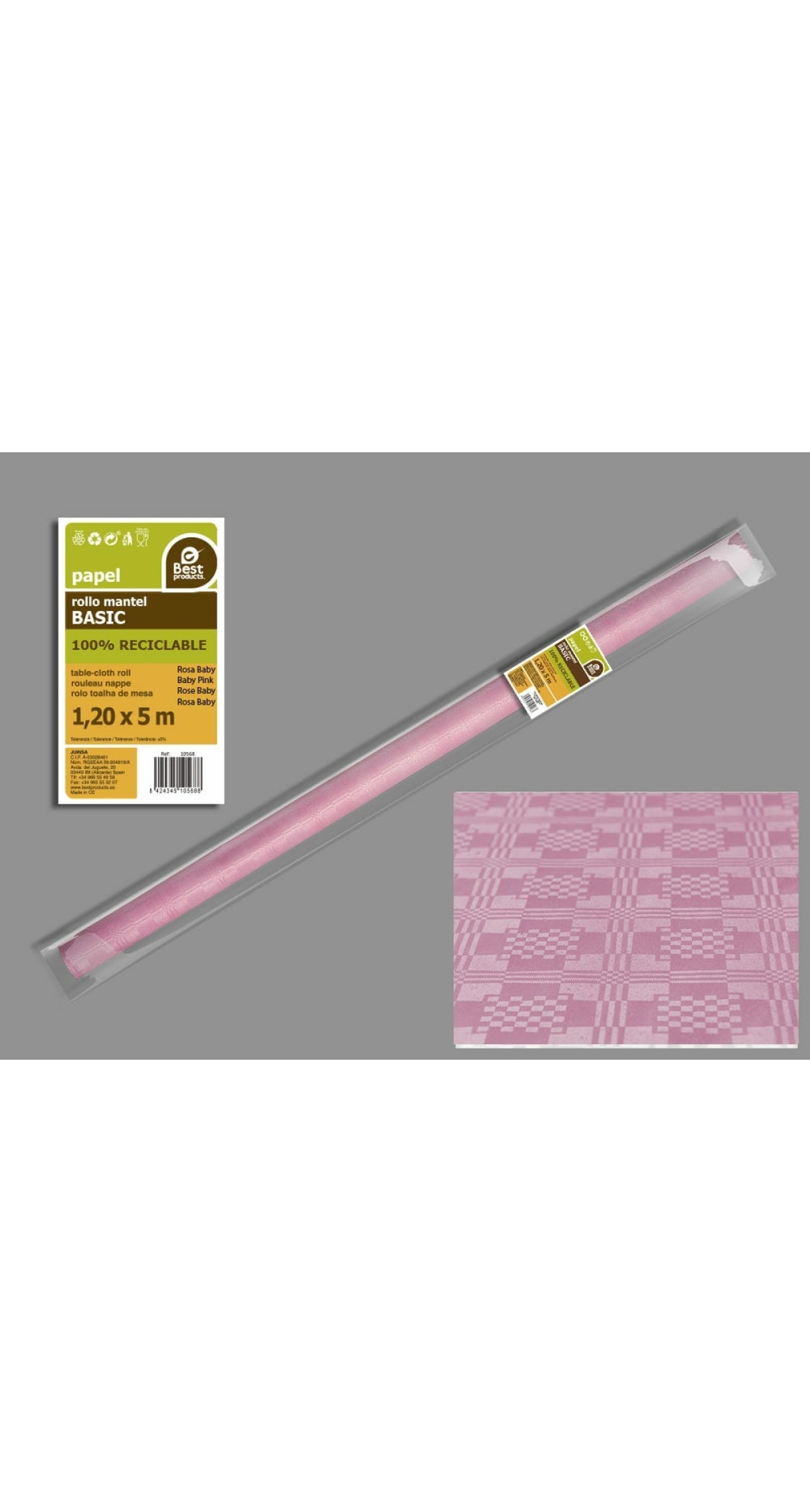 Paper Table Cover Roll 1.2m x 5m - Light Pink
