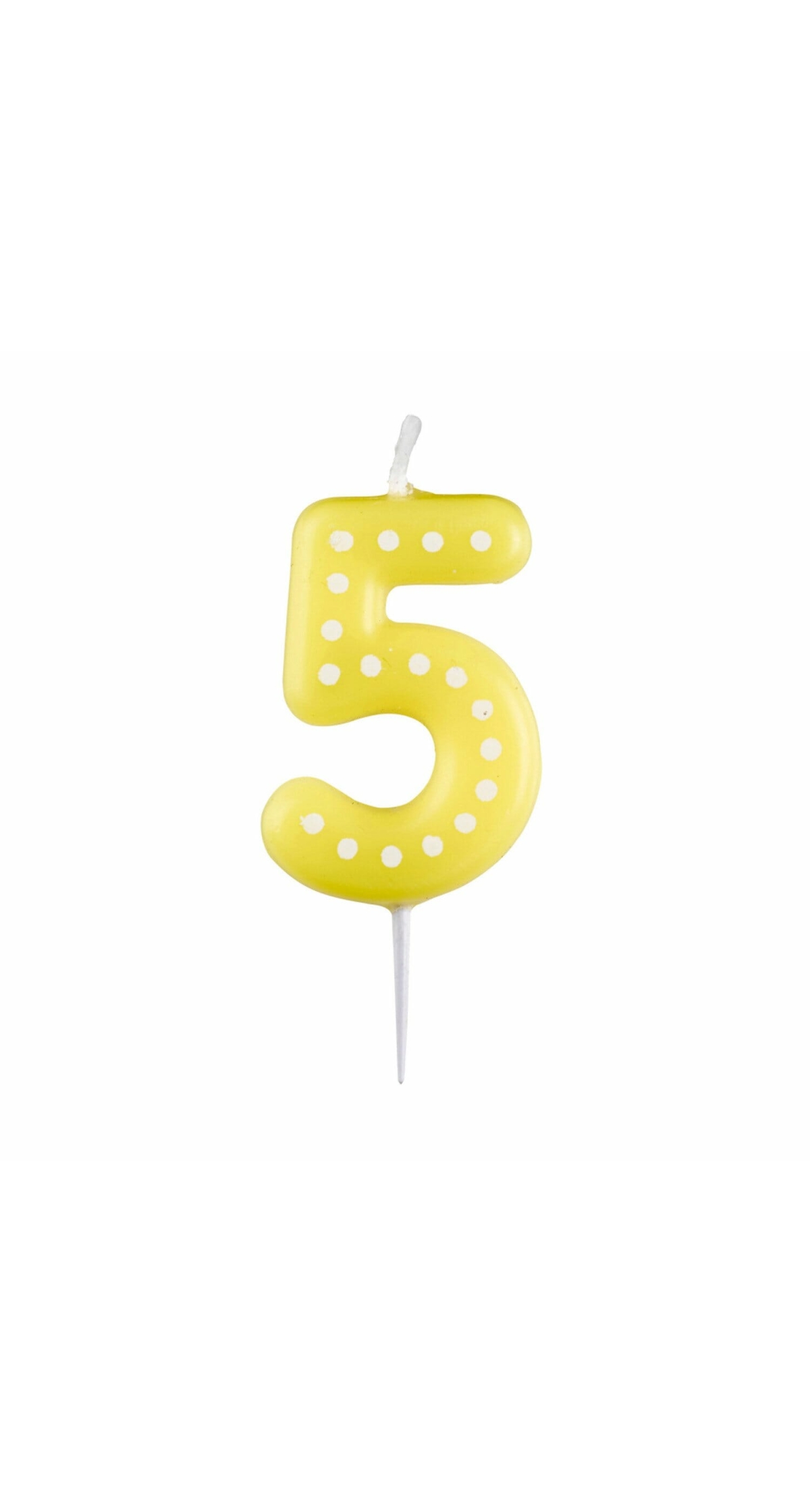 Numeral Candle 5 Dots & Stripes Height 6.5 cm