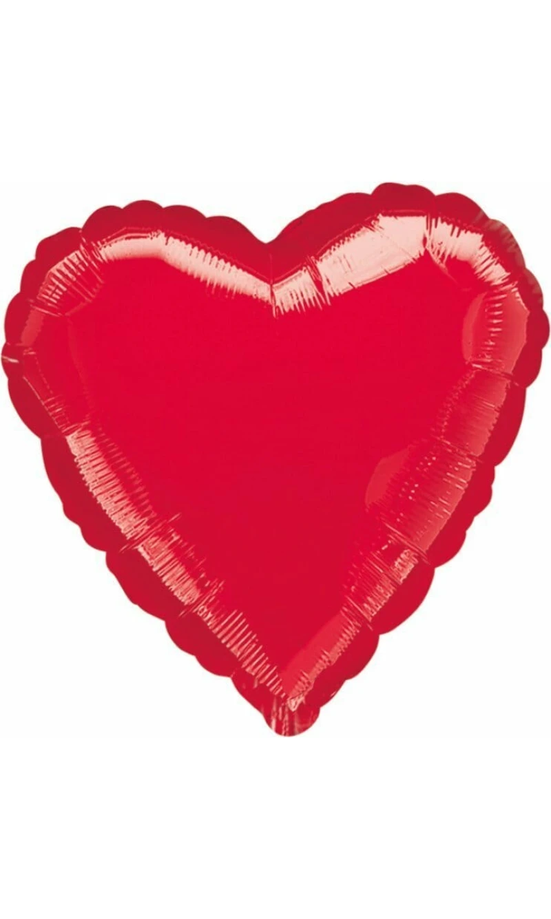 Metallic Red Heart Foil Balloon 18''
