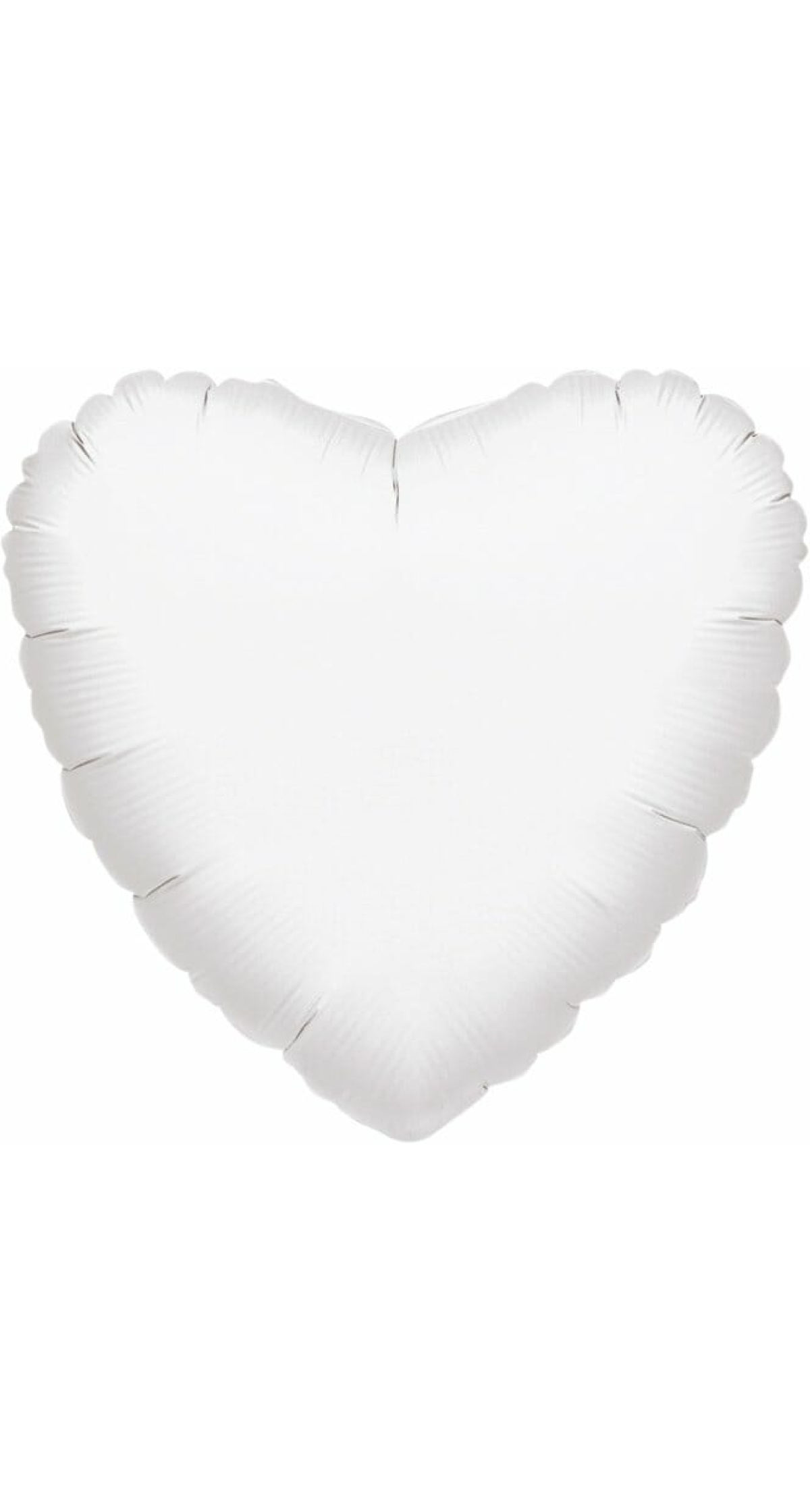 Metallic White Heart Foil Balloon 18''