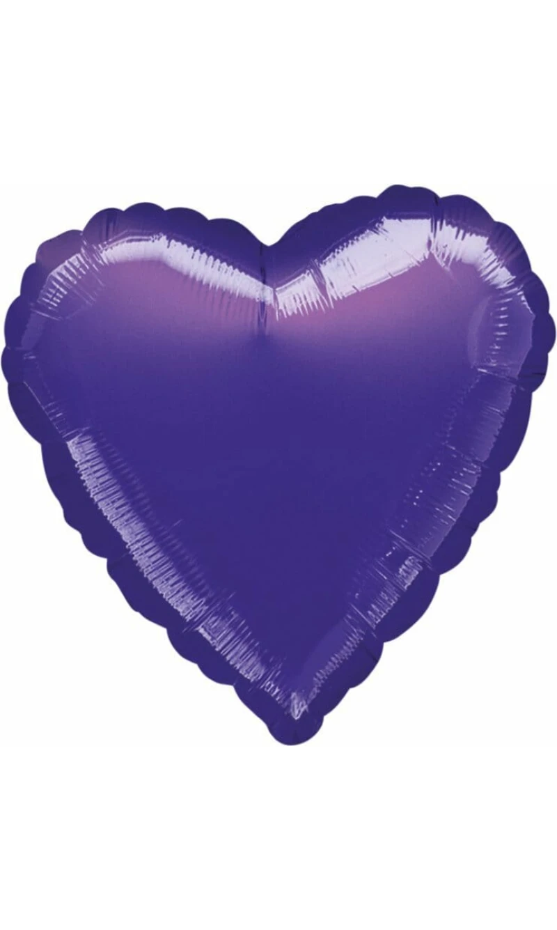 Metallic Purple Heart Foil Balloon 18''