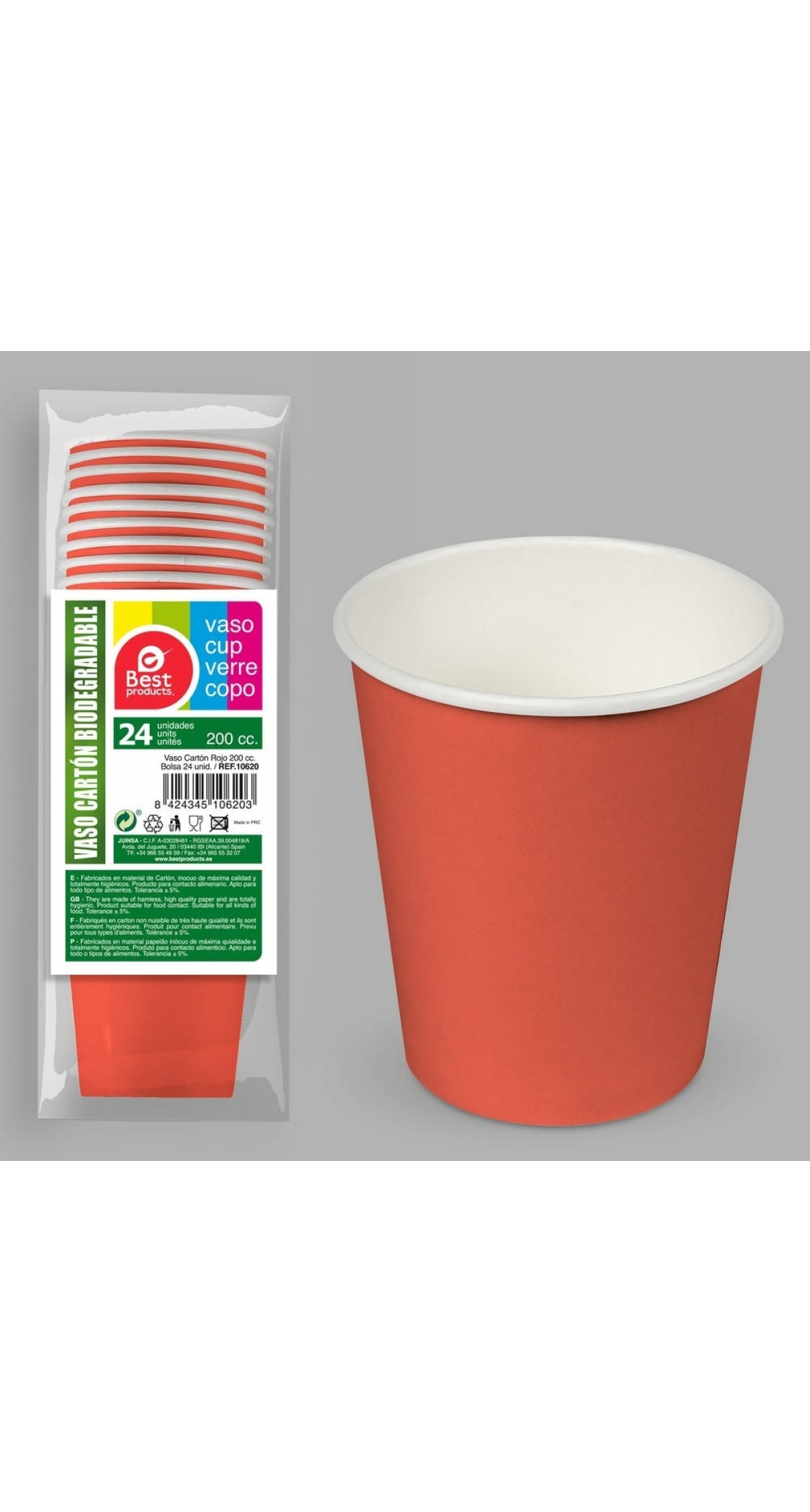 Paper Cups 200ml Dark Pink - 24pk