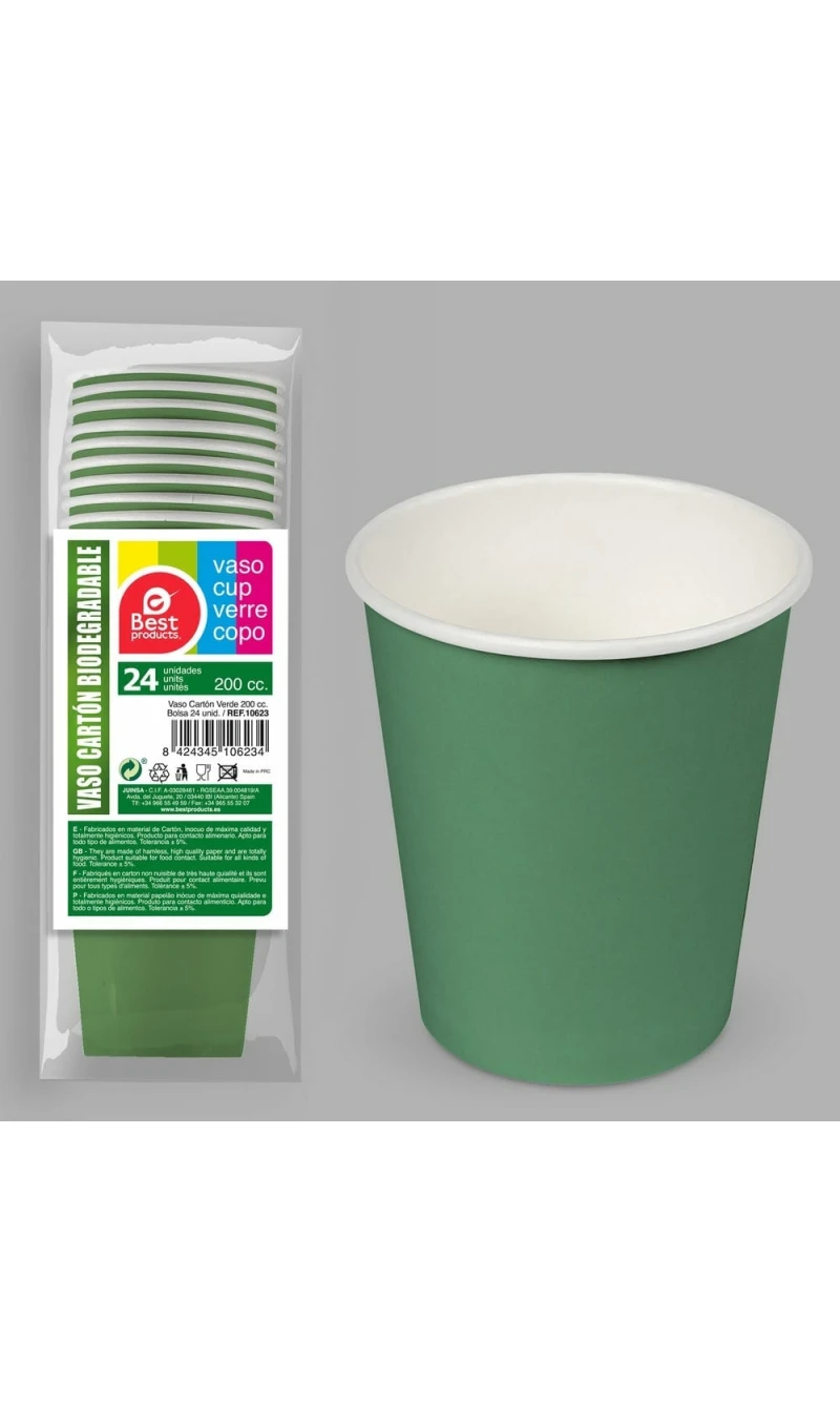 Paper Cups 200ml Creen - 24pk