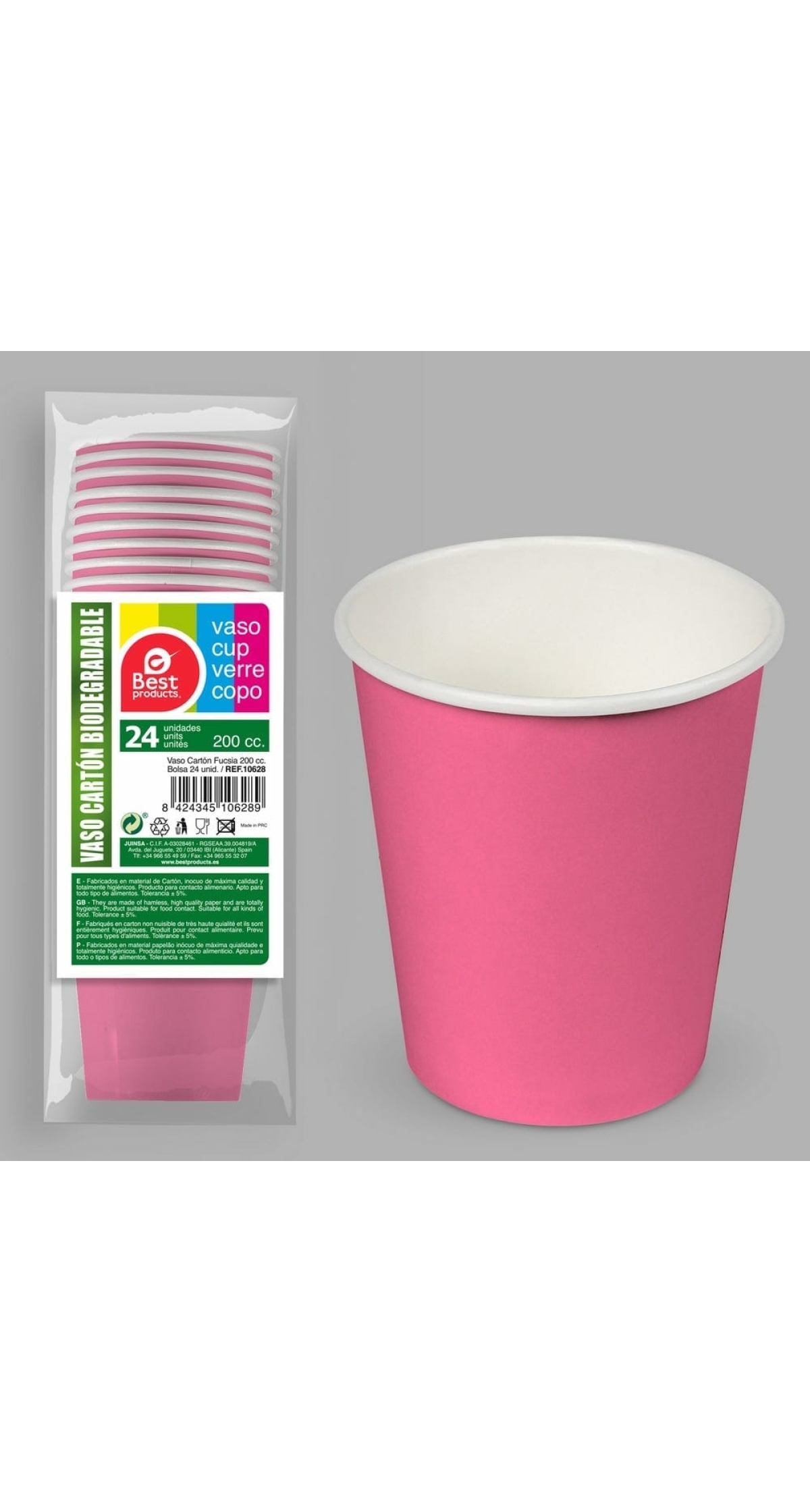 Paper Cups 200ml Fuchsia - 24pk