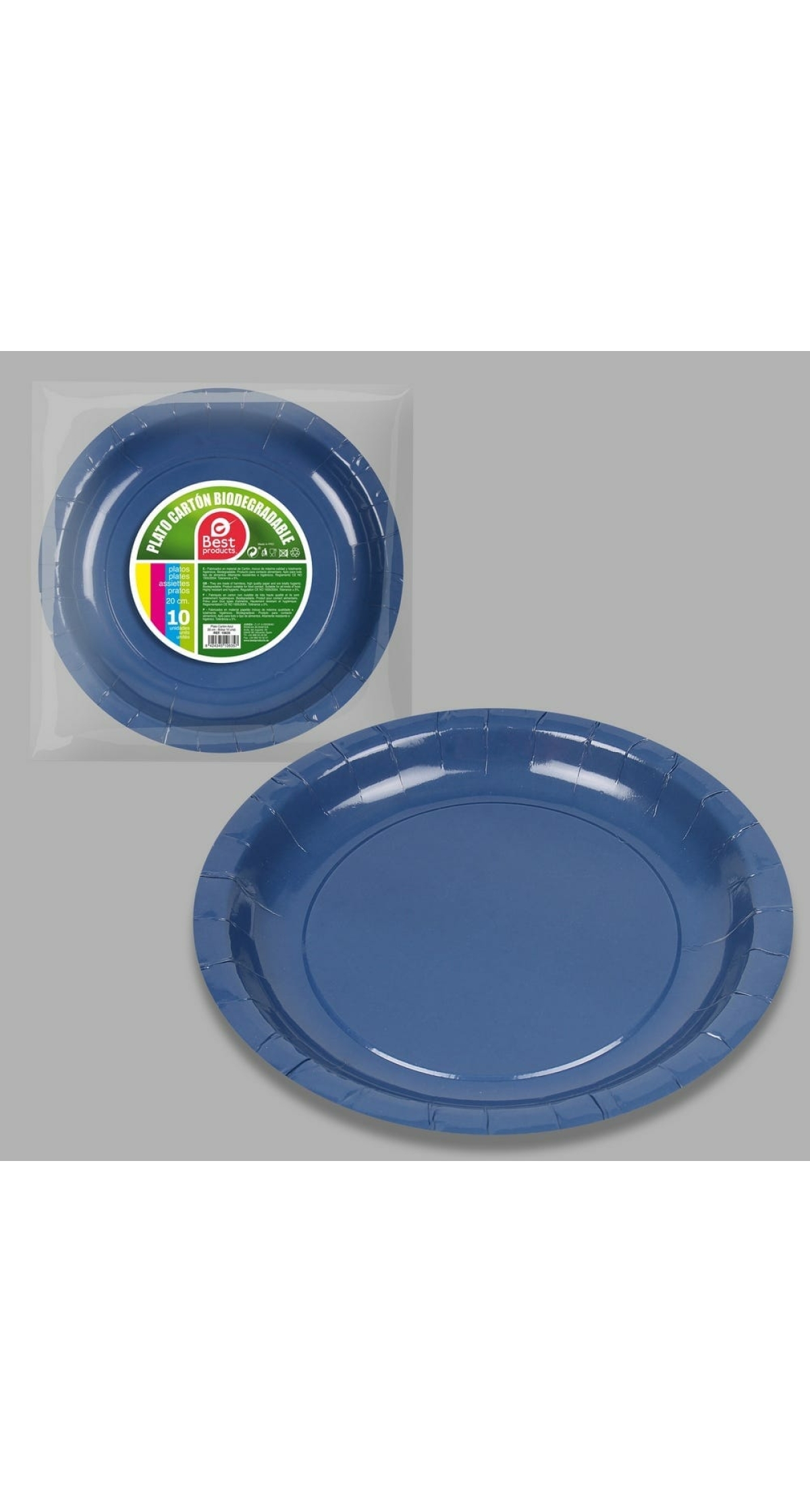Round Paper Plate 20cm Royal Blue - 10pk